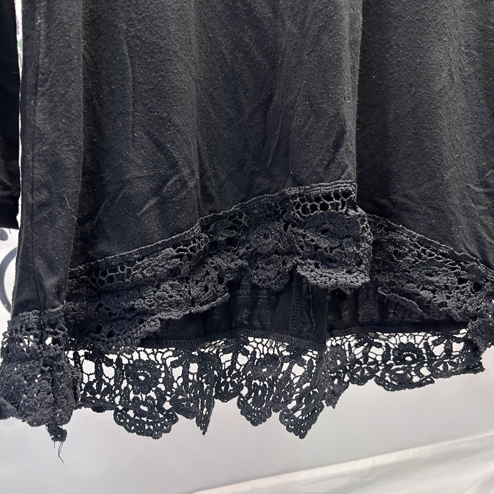 Other Youth Black Crochet Lace Trim Long Sleeve Tunic Girls Size XL / US 12-14 / IT 48-50 - 2 Thumbnail