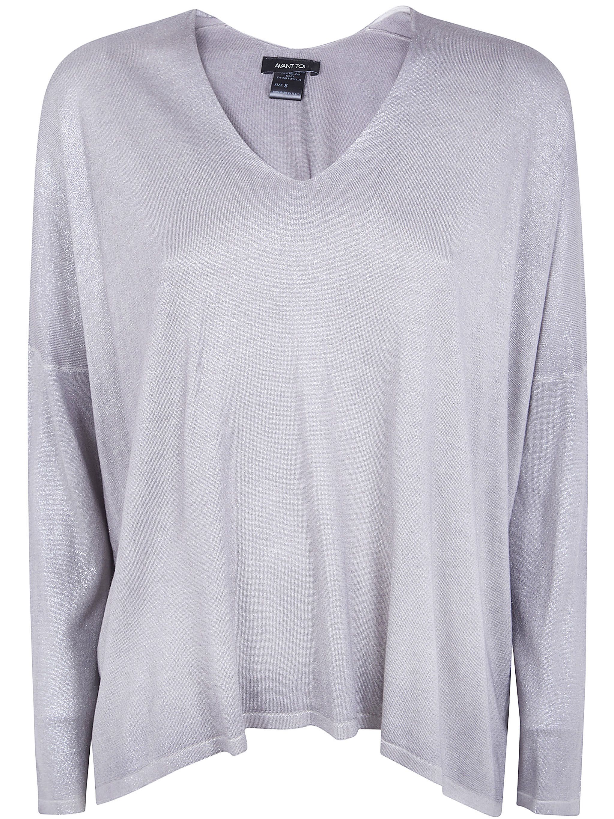 Avant Toi LAMINATED HAND PAINTED OVERSIZE V NECK PULLOVER Size S / US 4 / IT 40 - 1 Thumbnail