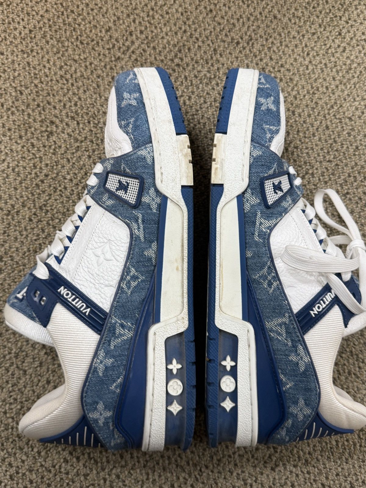 Louis Vuitton LOUIS VUITTON LV TRAINER MONOGRAM DENIM WHITE BLUE Size US 9 / EU 42 - 10 Thumbnail