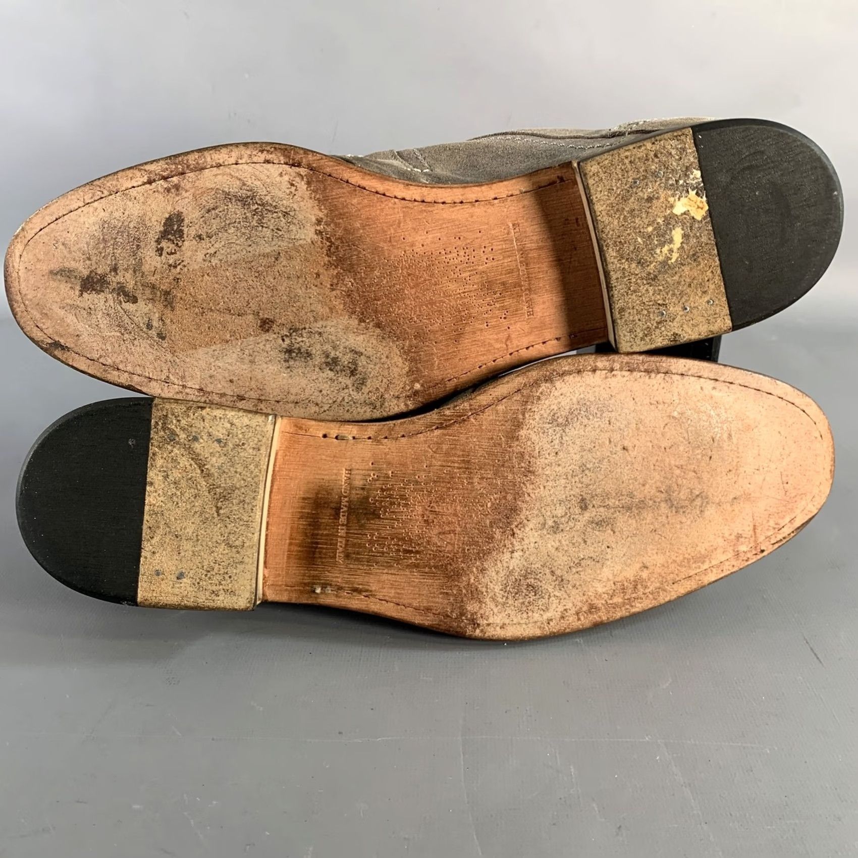 John Varvatos JOHN VARVATOS Size 9.5 Grey Suede Perforated Double Monk Strap Loafers Size US 10 / EU 43 - 6 Thumbnail