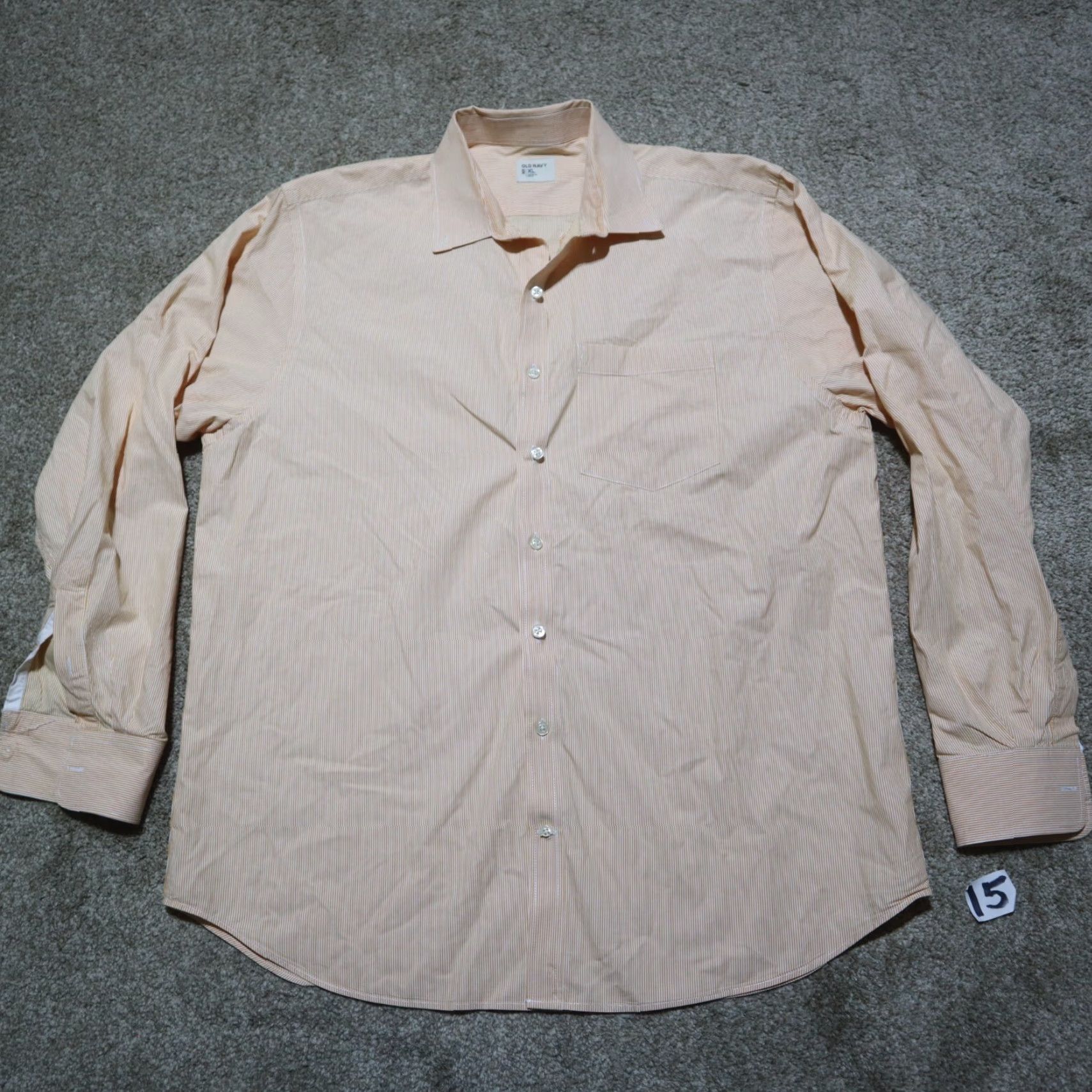 Old Navy VINTAGE Old Navy Orange Striped Button-Up Shirt Men's XL Long Sleeve Casual Classic Size US XL / EU 56 / 4 - 2 Thumbnail