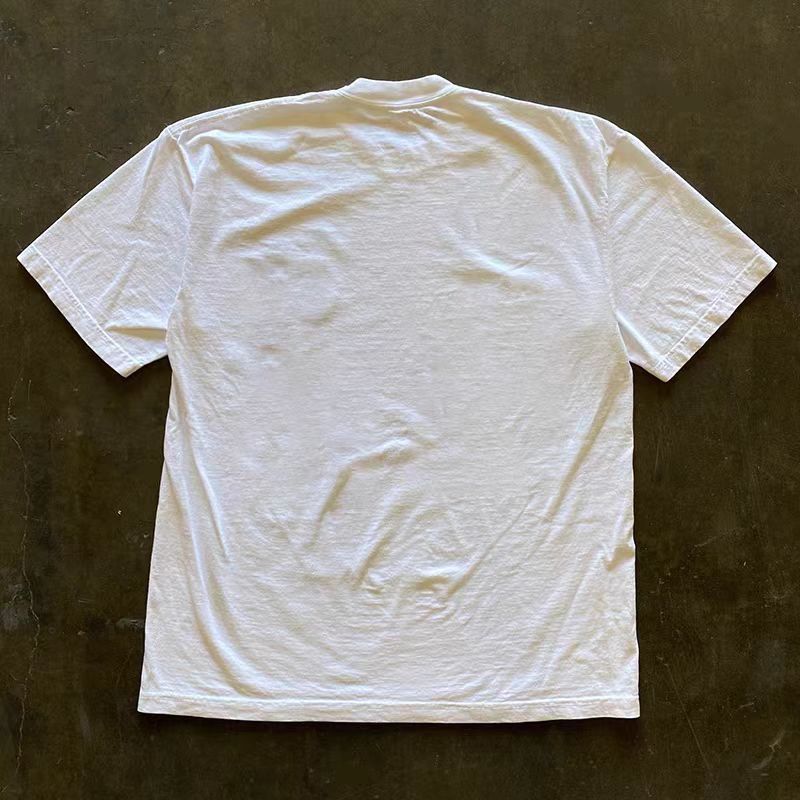 Japanese Brand White street washed retro fish print t-shirt Size US M / EU 48-50 / 2 - 2 Thumbnail