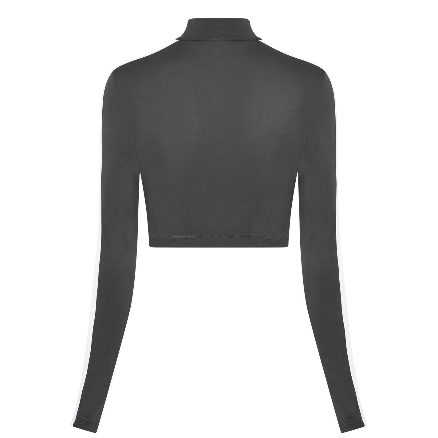 Palm Angels o1g2r1mq0325 Long Sleeve Track Crop Top in Grey & White Size L / US 10 / IT 46 - 2 Thumbnail
