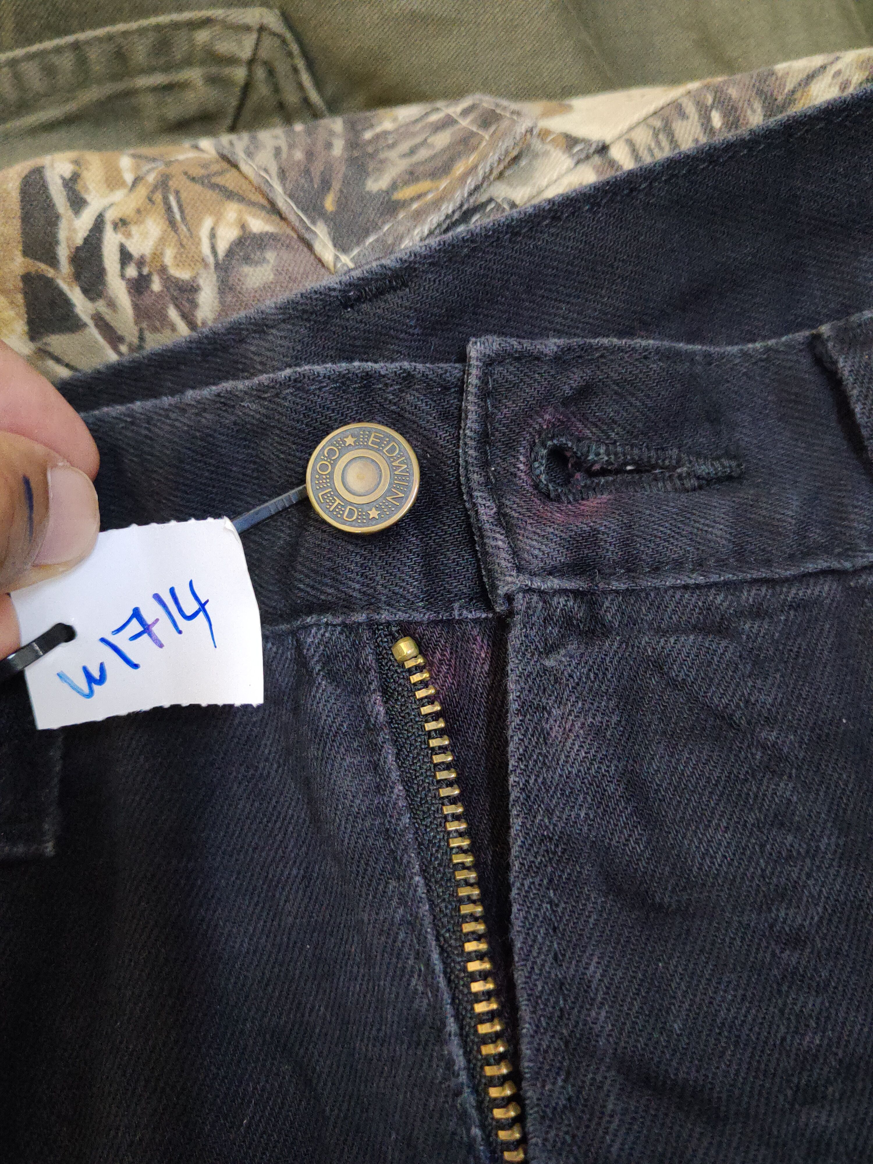 Edwin Edwin Black Distressed Ripped denim Jeans #W1714 Size US 30 / EU 46 - 17 Thumbnail