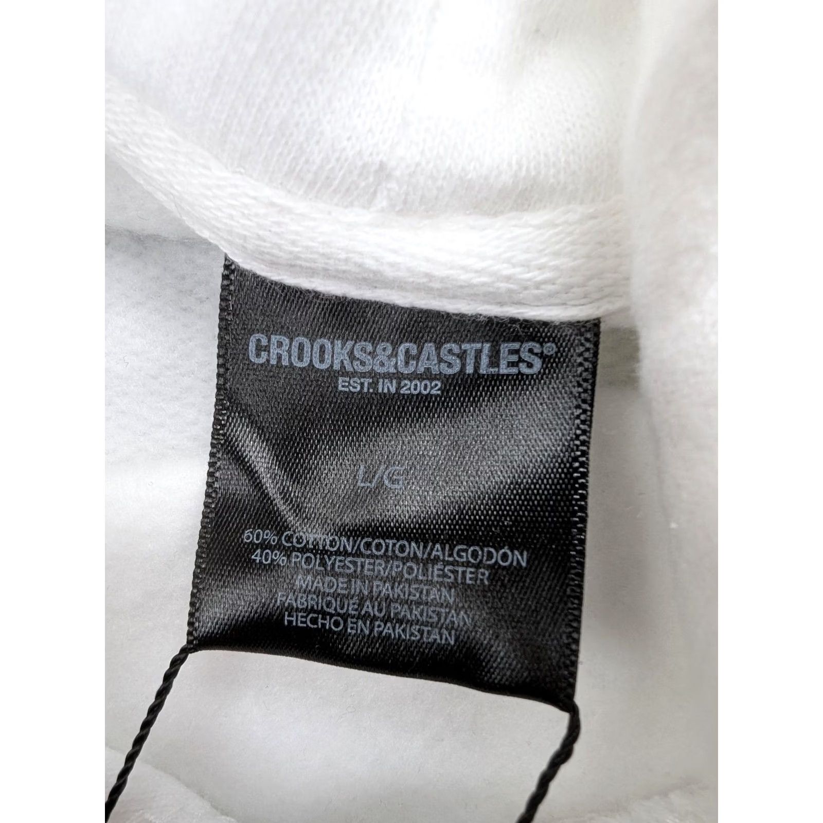 Crooks & Castles Crooks & Castles Hoodie Mens Large White Pullover Graphic Print Hooded Sweatshirt Size US L / EU 52-54 / 3 - 5 Thumbnail