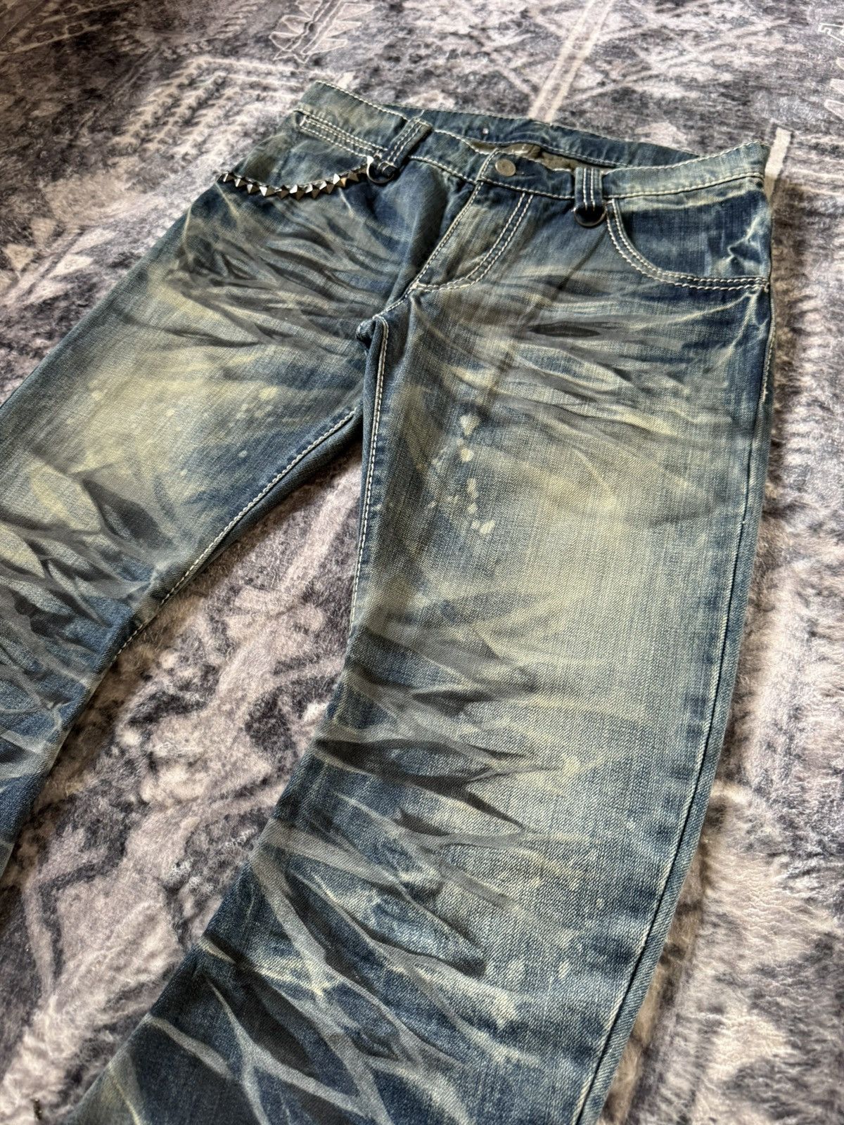 GOSTAR DE FUGA Buffalo bobs japan heavy claw mark studded flared jeans Size US 32 / EU 48 - 6 Thumbnail