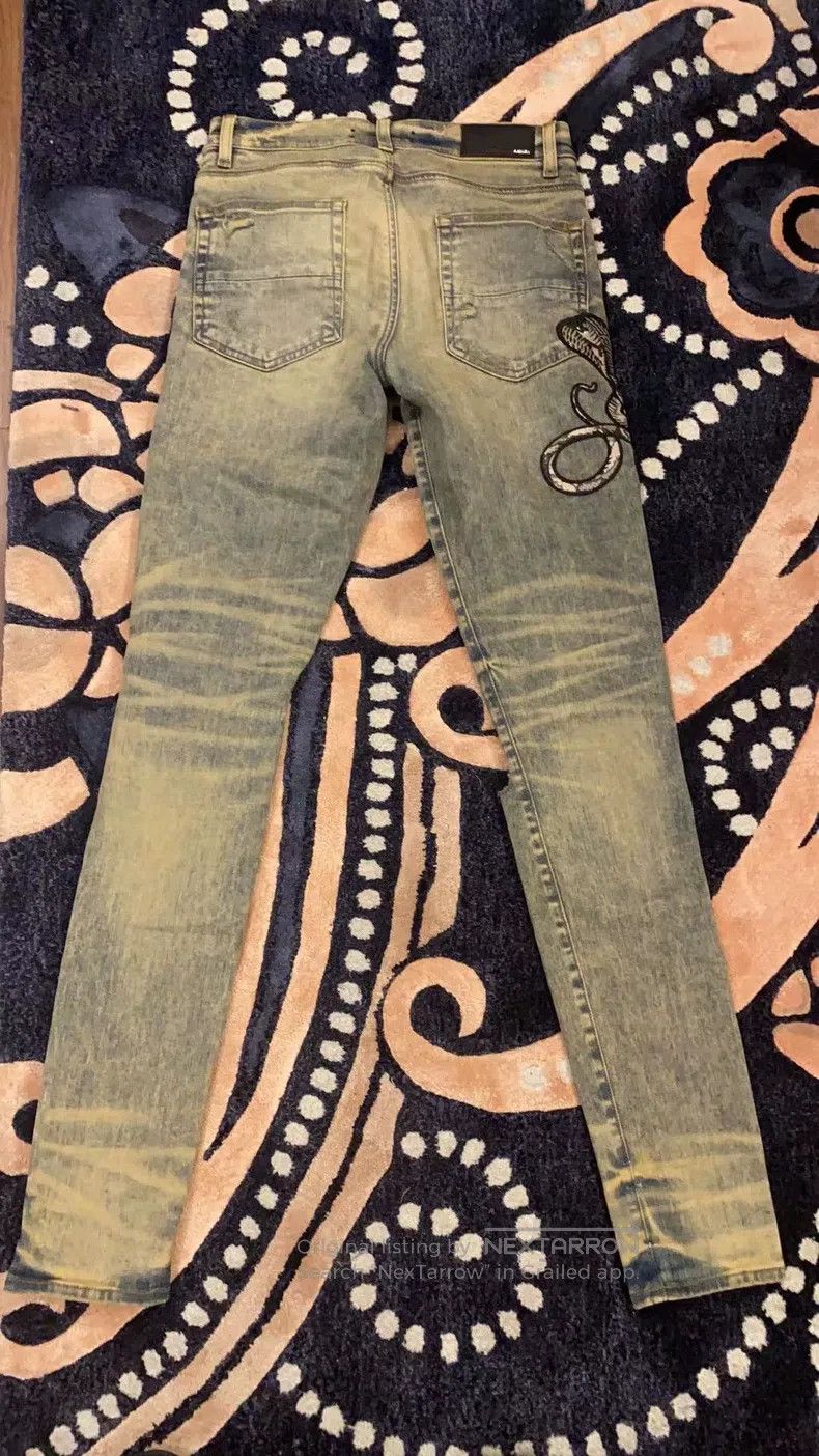 Amiri Amiri Classic Seasonal Embroidered Patchwork Jeans Size US 32 / EU 48 - 2 Thumbnail