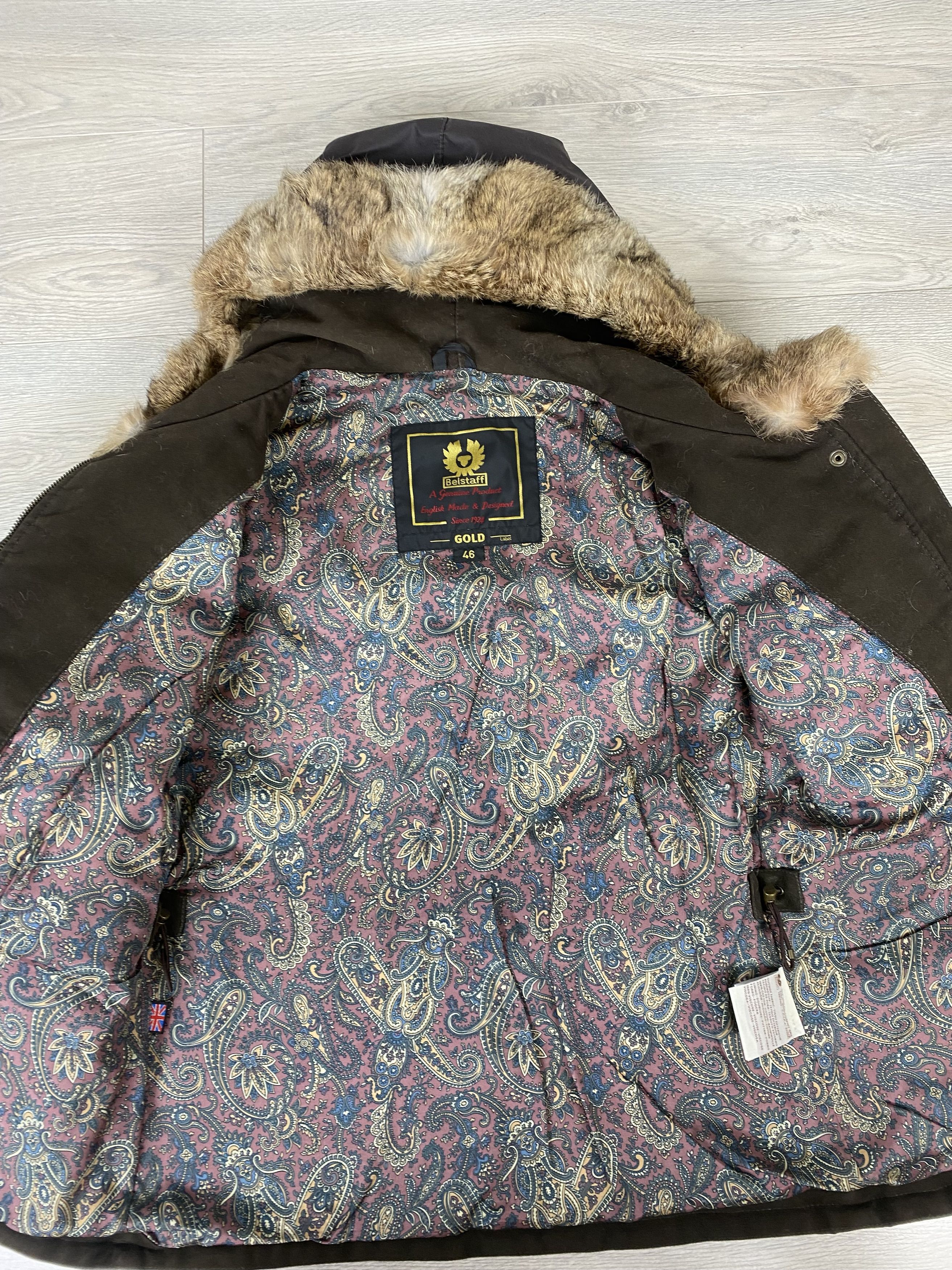Belstaff Belstaff Gold Ladies Waxed Cotton Fur Collar Jacket Size L / US 10 / IT 46 - 3 Thumbnail