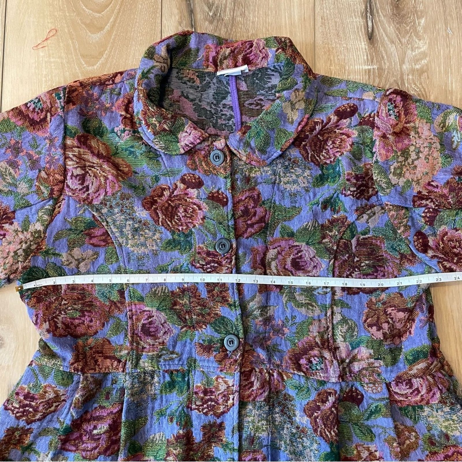 Other Vintage Handcrafted Floral Tapestry Jacket Size M / US 6-8 / IT 42-44 - 14 Thumbnail
