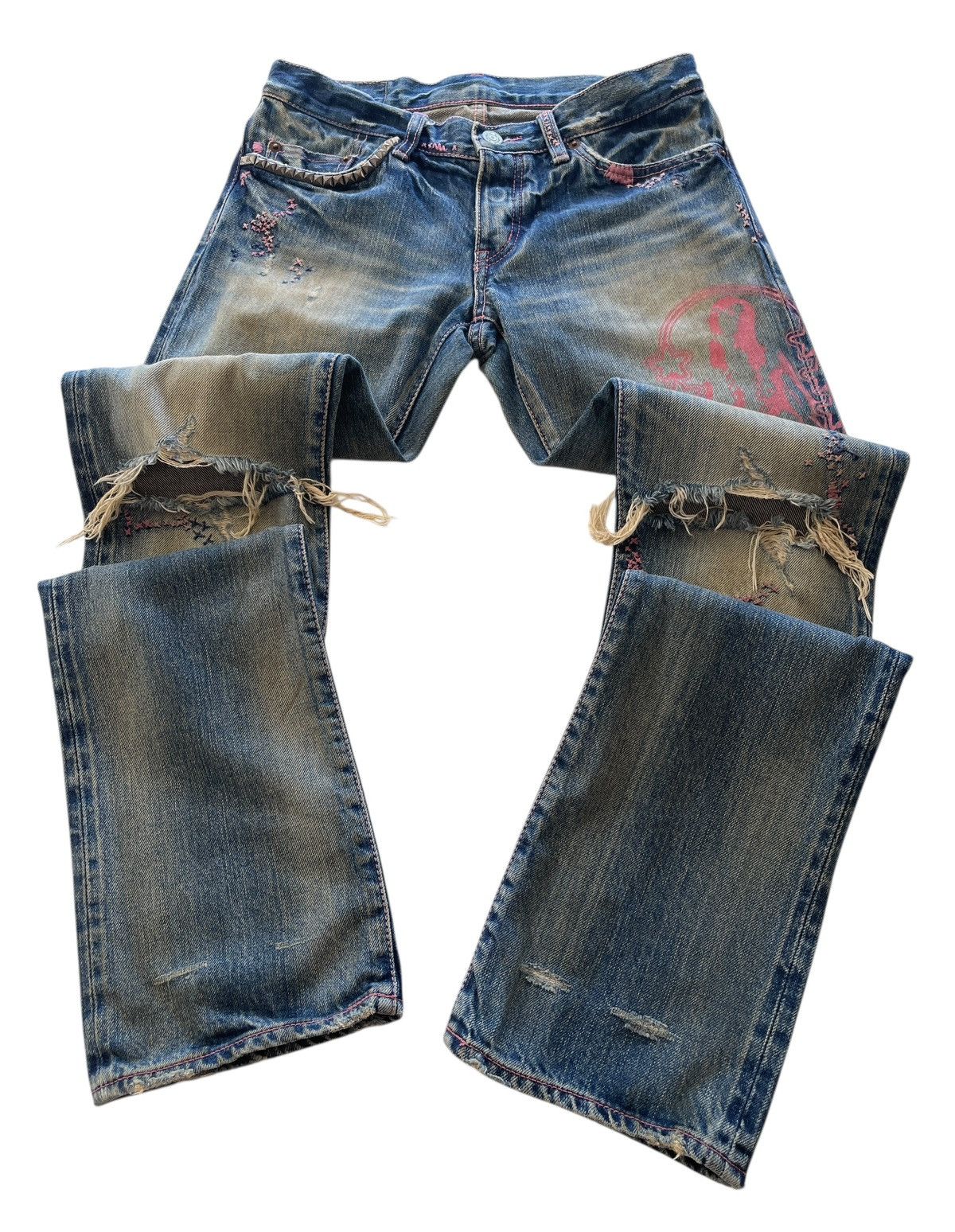 Hysteric Glamour Hysteric Glamour Distressed Rusty Flare Selvedge Denim Size 28" / US 6 / IT 42 - 2 Thumbnail