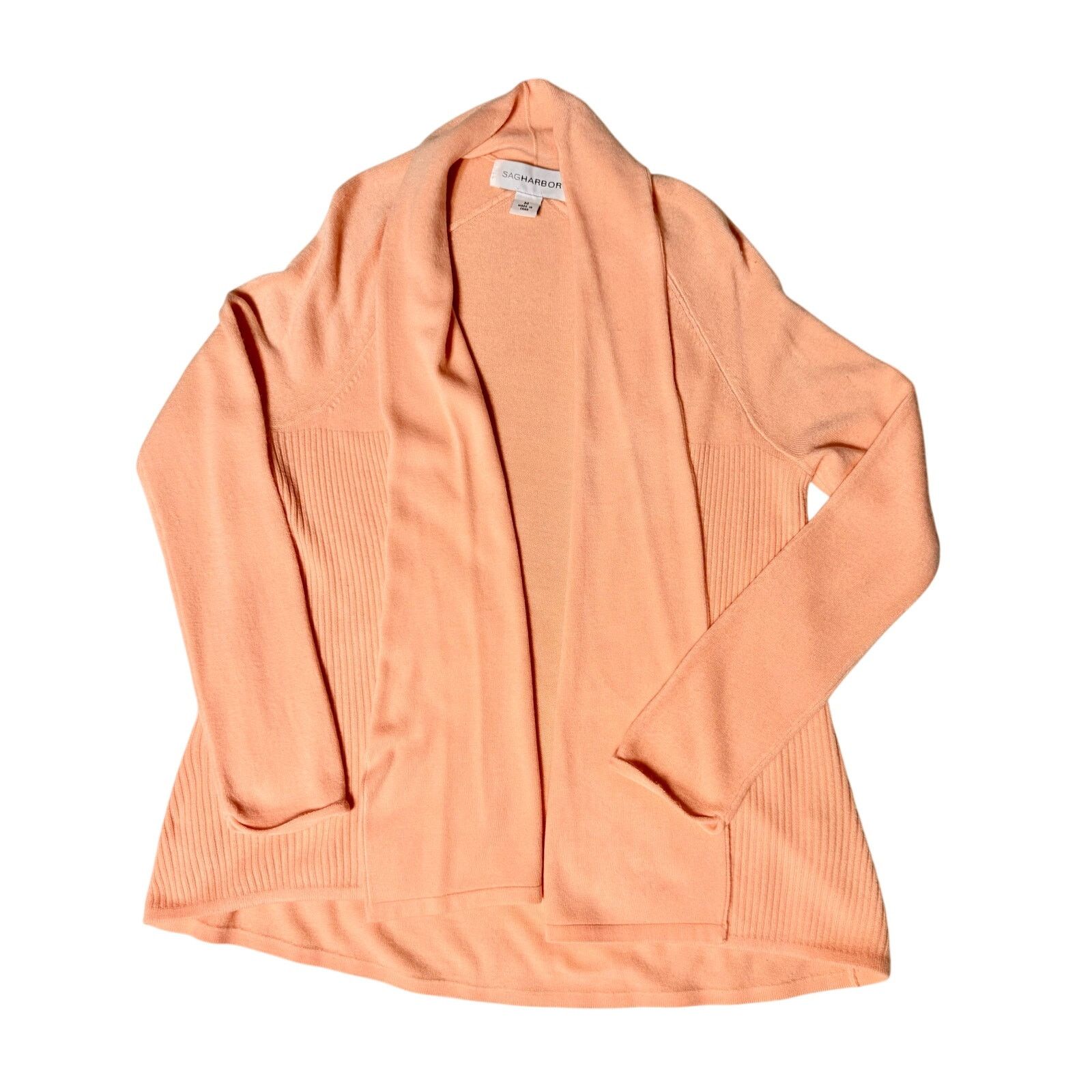 Other Sag Harbor Peach Knit Cardigan Size M Ribbed Soft Acrylic Size M / US 6-8 / IT 42-44 - 1 Thumbnail