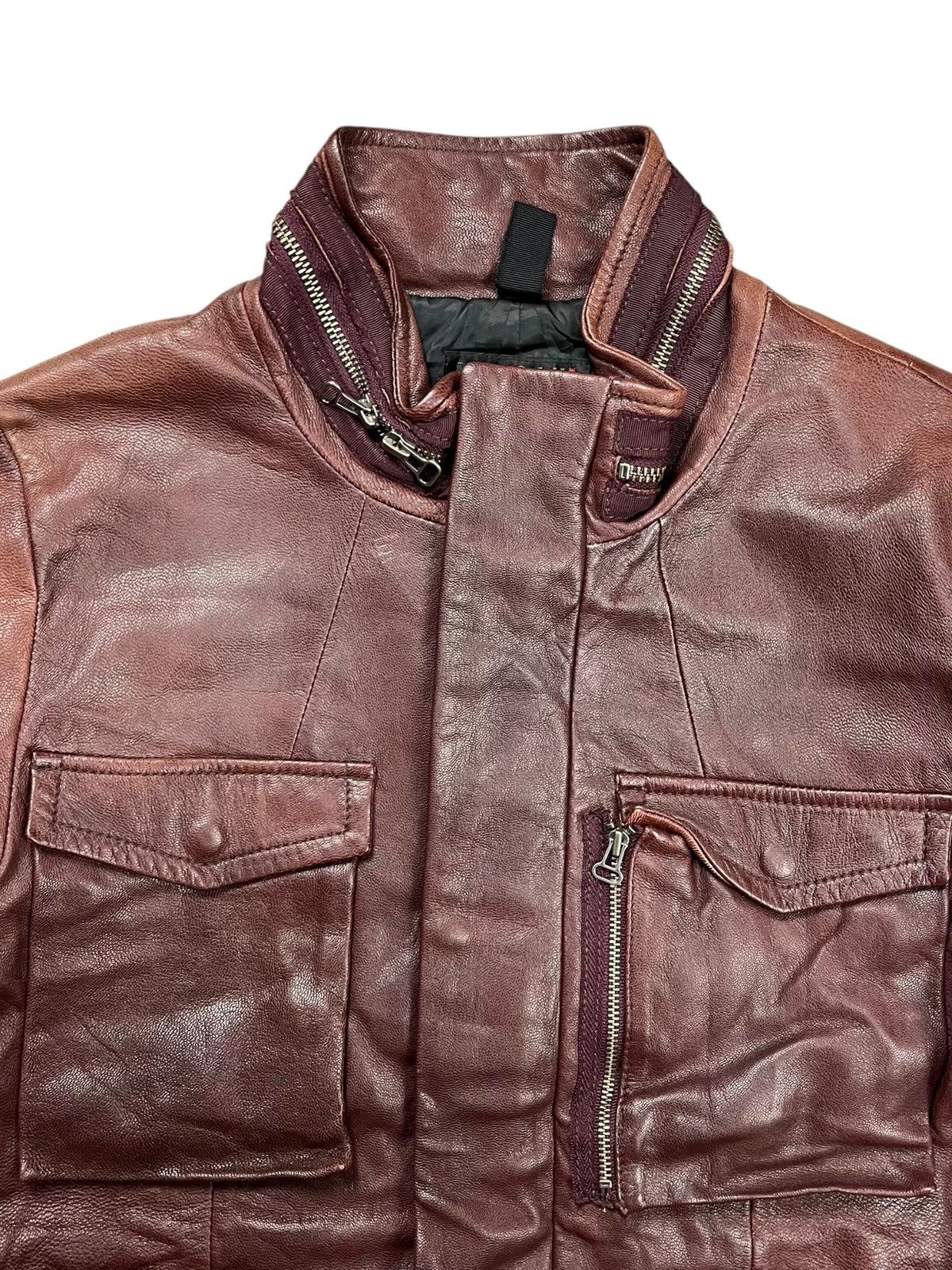 Morgan Homme 2000s Morgan Homme - Red Wine Leather Bono Jacket Size US M / EU 48-50 / 2 - 5 Thumbnail