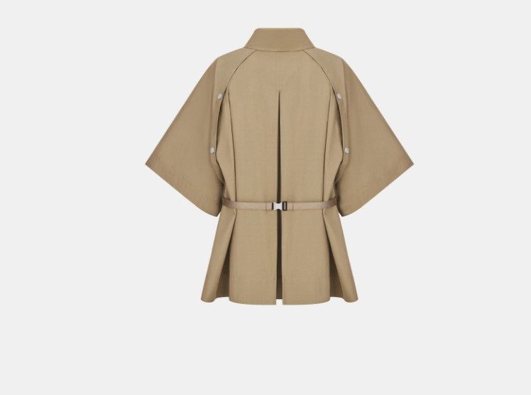 Dior o1w1db10225 417C42A3 Cape-Effect Peacoat in Beige Size M / US 6-8 / IT 42-44 - 2 Thumbnail