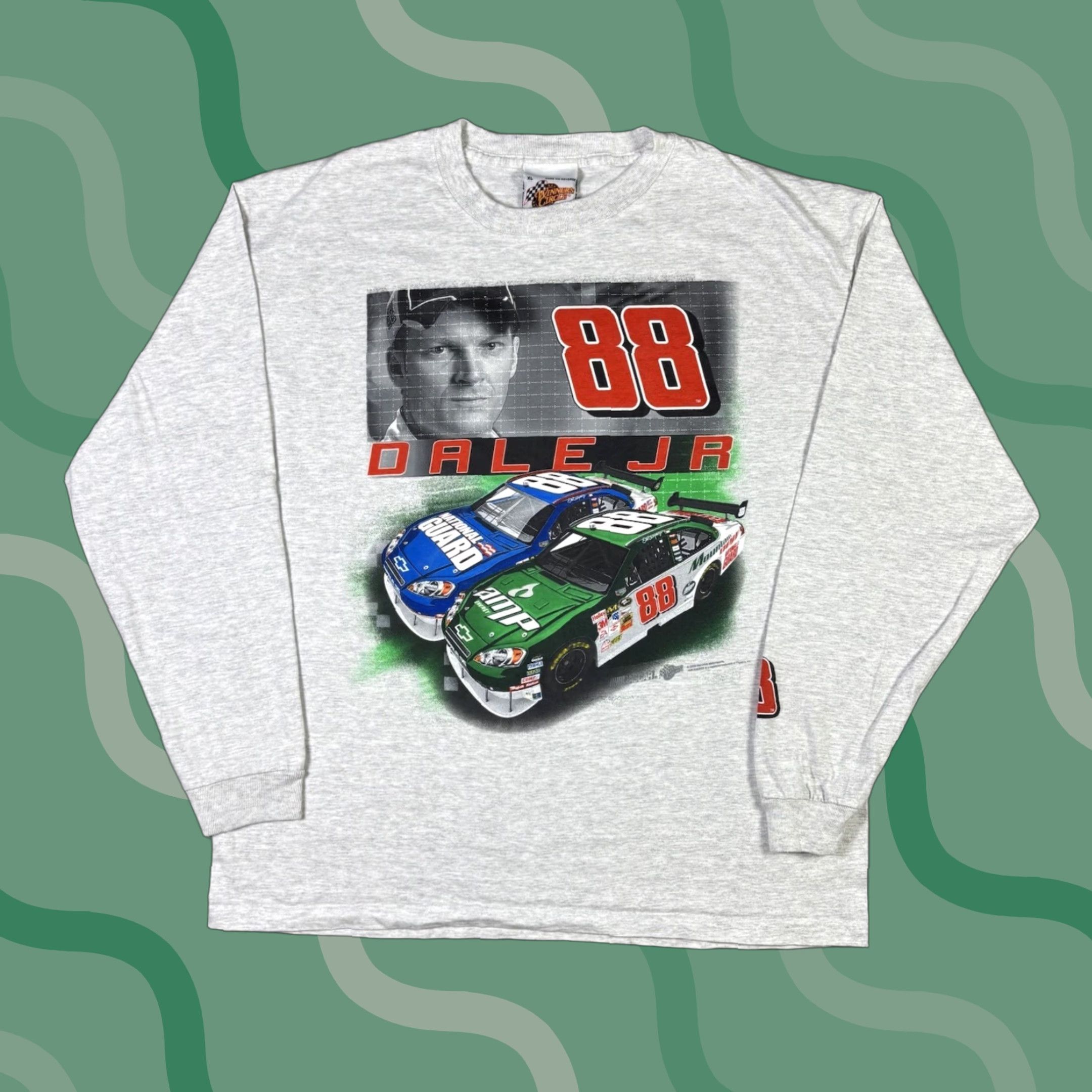 Chase Authentics VINTAGE Chase Authentics Dale Jr T Shirt Nascar Racing Gray Long Sleeve XL 90s Y2K Size US XL / EU 56 / 4 - 1 Thumbnail