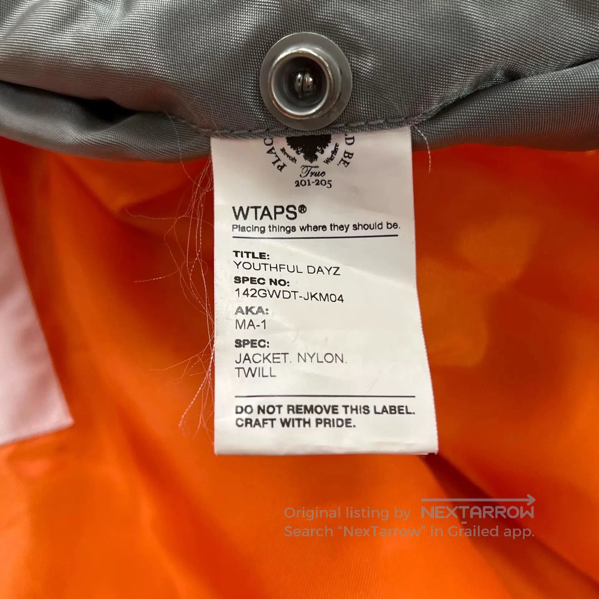 Wtaps WTAPS MA1 Flight Jacket Vintage Style Outerwear. Size US M / EU 48-50 / 2 - 9 Thumbnail