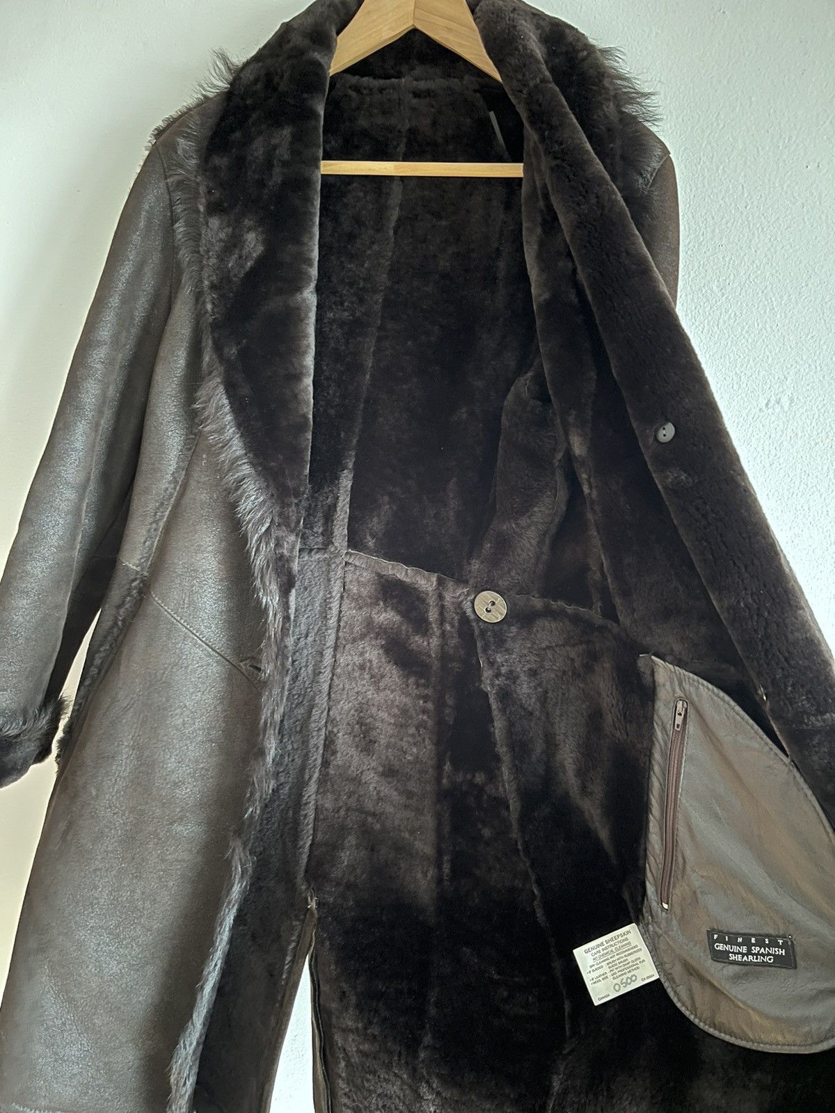 Genuine Leather × Other Dark Brown Womens Lightweight Spanish Shearling Coat S Size S / US 4 / IT 40 - 9 Thumbnail