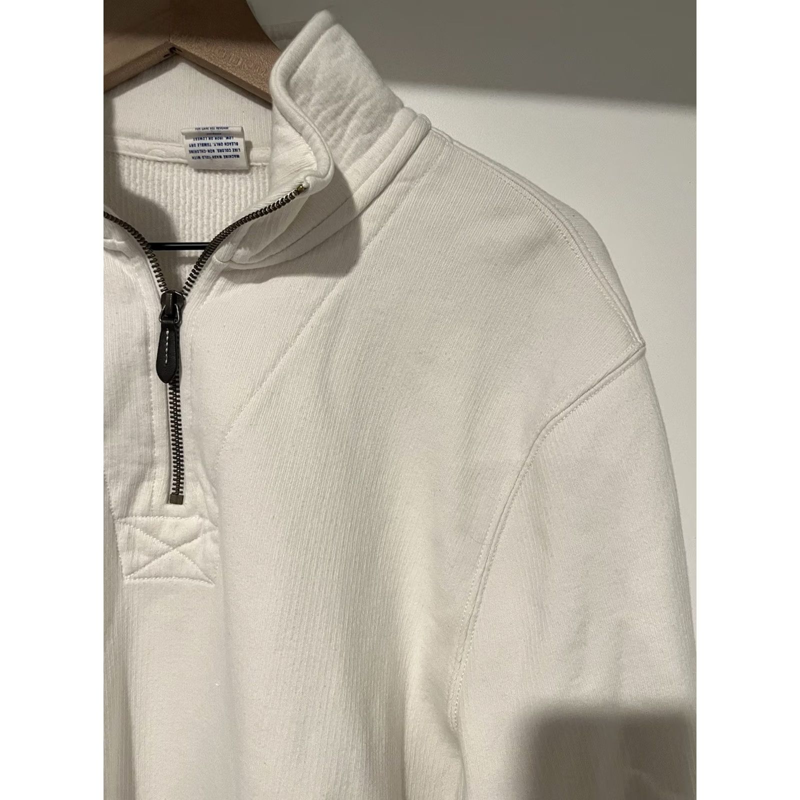 J.Crew VINTAGE J.Crew Half-zip Ribbed Terry Pullover Classic Ivory Pine Stripe M Mens Sweater Size US M / EU 48-50 / 2 - 4 Thumbnail