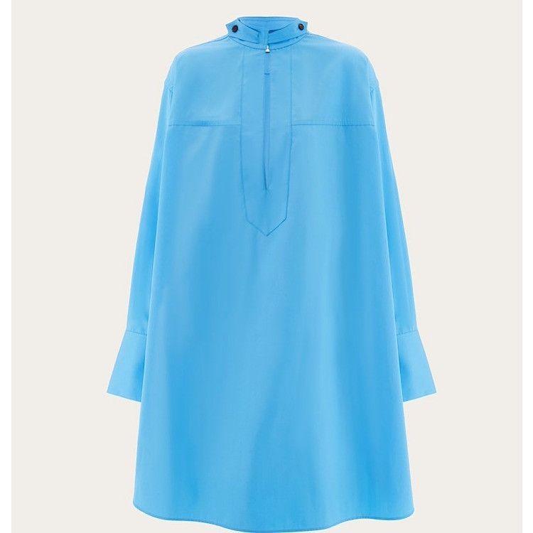 Salvatore Ferragamo o1s1rm0126 Shirt Dress in Sky Blue Size XS / US 0-2 / IT 36-38 - 1 Thumbnail