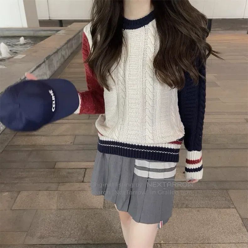 Thom Browne Thom Browne Mohair and Wool Color Block Coarse Knit Sweate Size US M / EU 48-50 / 2 - 6 Thumbnail