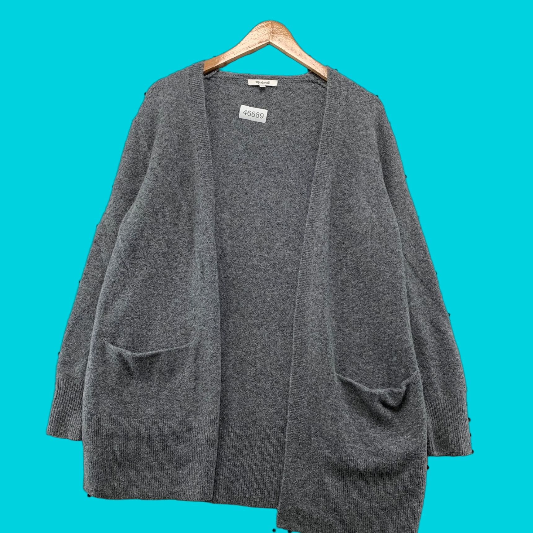 Madewell Madewell Cardigan Sweater Womens XS Gray Merino Wool Open Pocket Oversized Size XS / US 0-2 / IT 36-38 - 1 Thumbnail