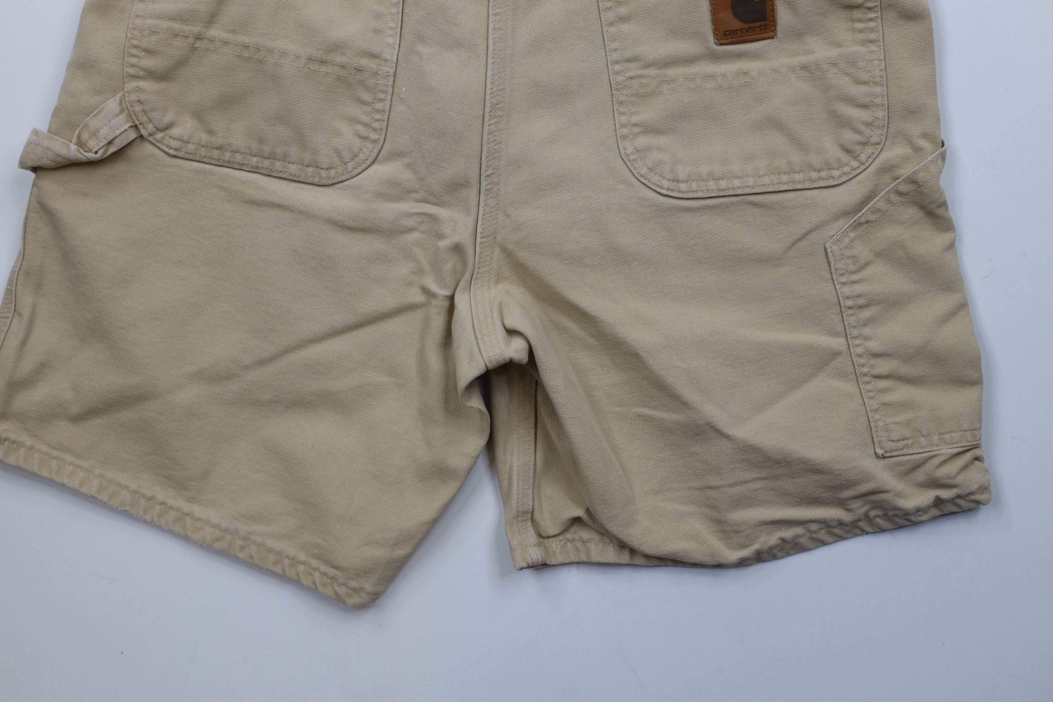 Carhartt × Vintage Vintage Y2K 2001 Carhartt Above Knee Canvas Shorts Beige Size US 36 / EU 52 - 13 Thumbnail