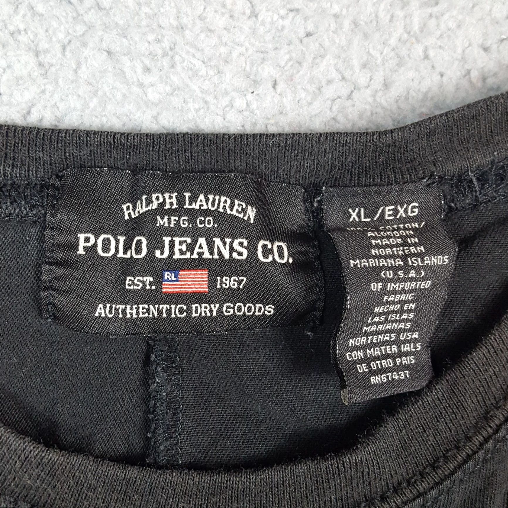 Ralph Lauren VINTAGE Ralph Lauren Polo Jeans Co T-Shirt Men XL Black Cotton Embroidered Logo 90s Grunge Preppy Vintage Size US XL / EU 56 / 4 - 6 Thumbnail