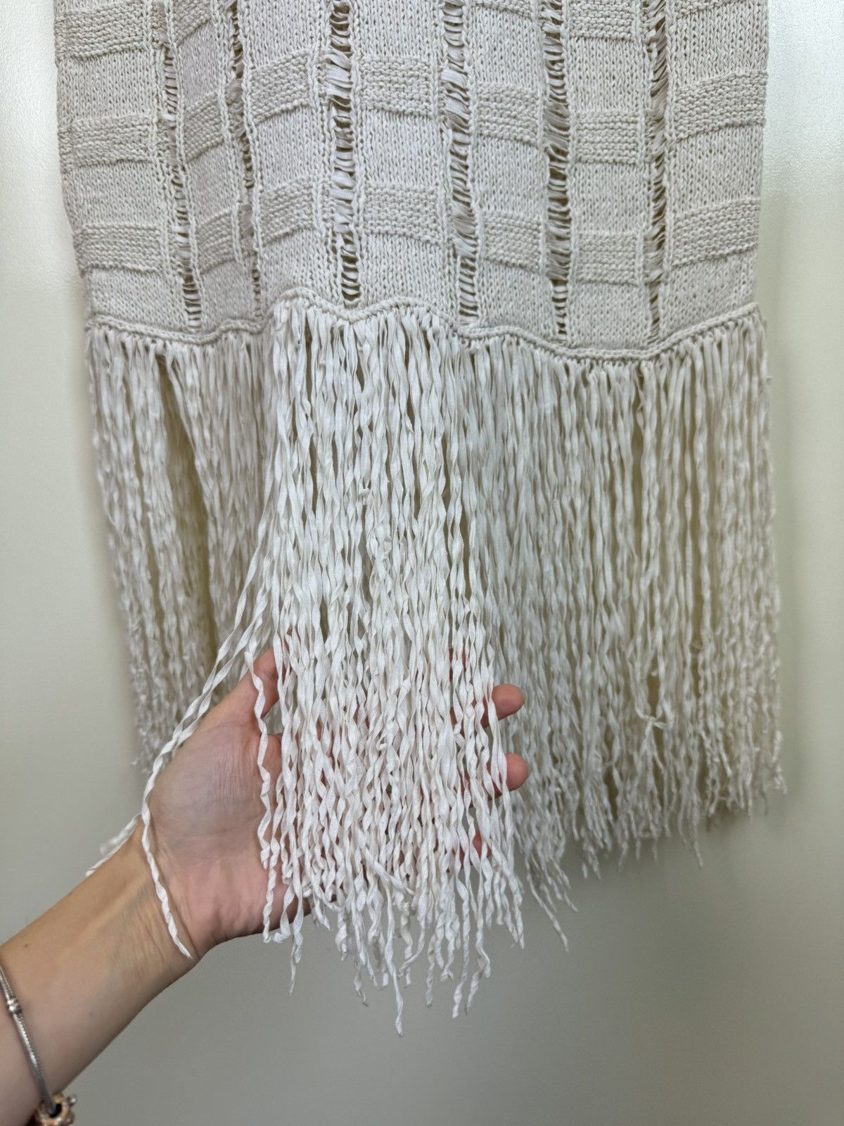 REMAIN Birger Christensen Remain cotton crochet knit fringe tassels maxi dress summer Size L / US 10 / IT 46 - 6 Thumbnail