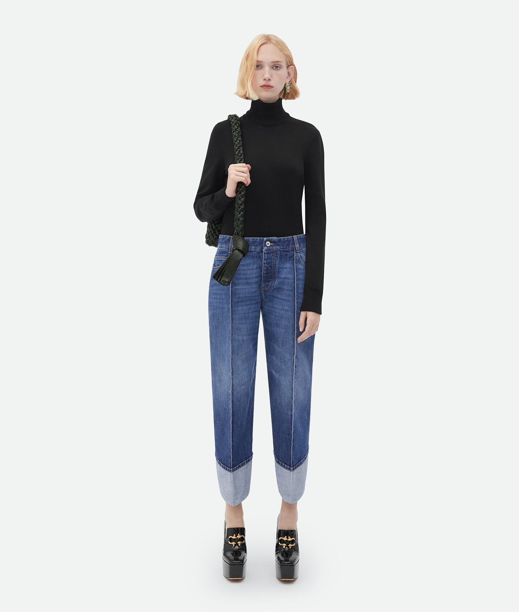 Bottega Veneta o1n1vont0325 Technical Baloon Knit Sweater in Black Size M / US 6-8 / IT 42-44 - 4 Thumbnail
