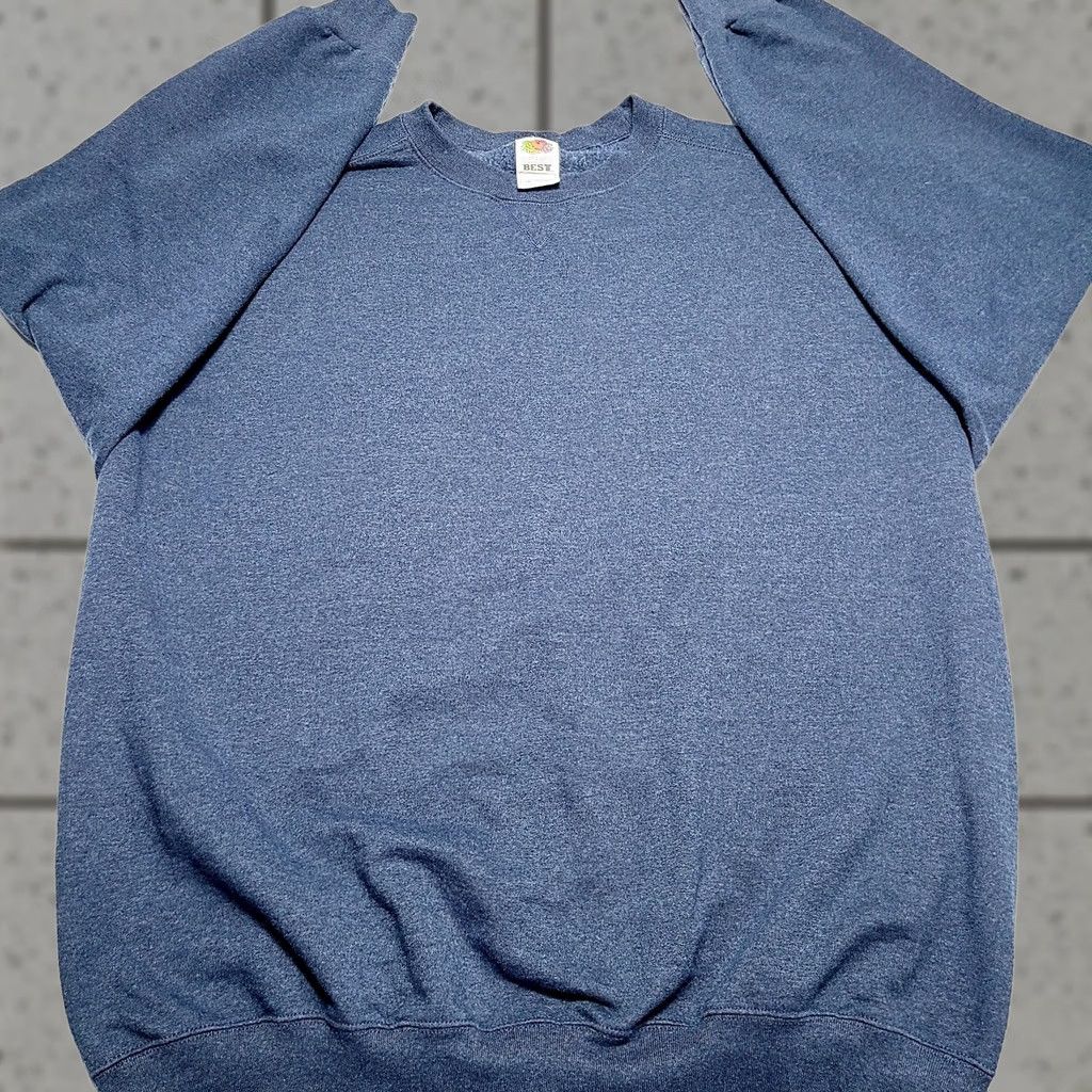 Fruit Of The Loom VINTAGE Fruit Of The Loom Best Sweatshirt Men 2XL Blue Pullover Crew Neck Regular Sweatshirt Mens Blue 2XL Classic Solid Knit Cotton Blend Pullover Size US XXL / EU 58 / 5 - 1 Thumbnail