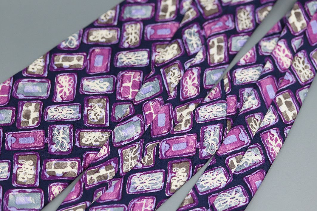 Altea Vintage Altea Milano Silk Tie – Abstract Pattern Size ONE SIZE - 9 Thumbnail