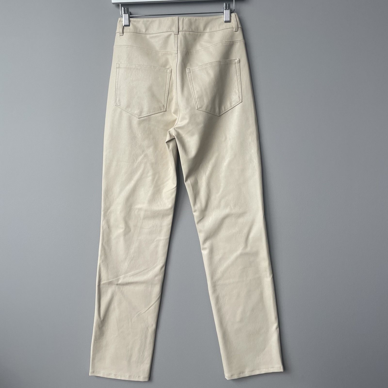 Paige Paige Stella Pants Womens 26 Faux Leather Straight Leg Stret Size 26" / US 2 / IT 38 - 3 Thumbnail