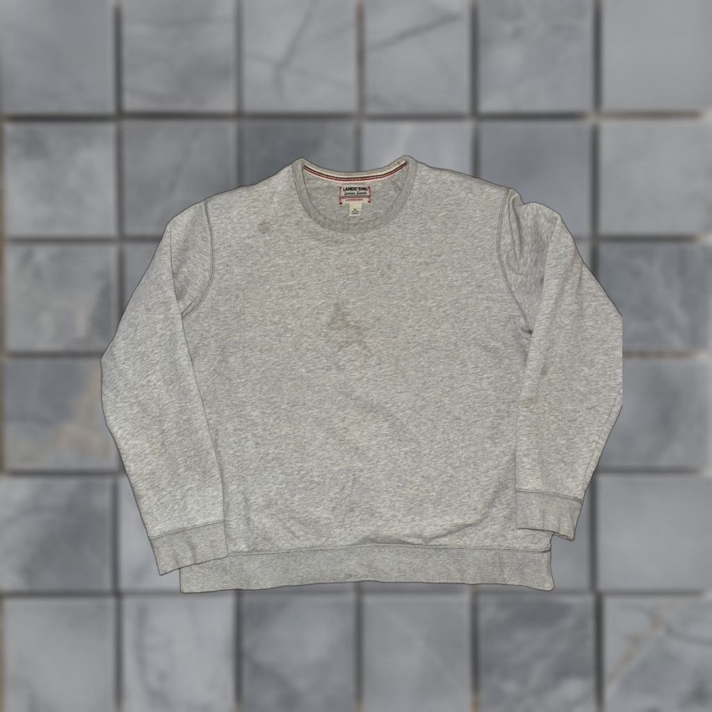 Lands' End VINTAGE Lands' End Crewneck Sweater Men XL Gray Pullover Crew Neck 24x26 Sweater Size US XL / EU 56 / 4 - 1 Thumbnail