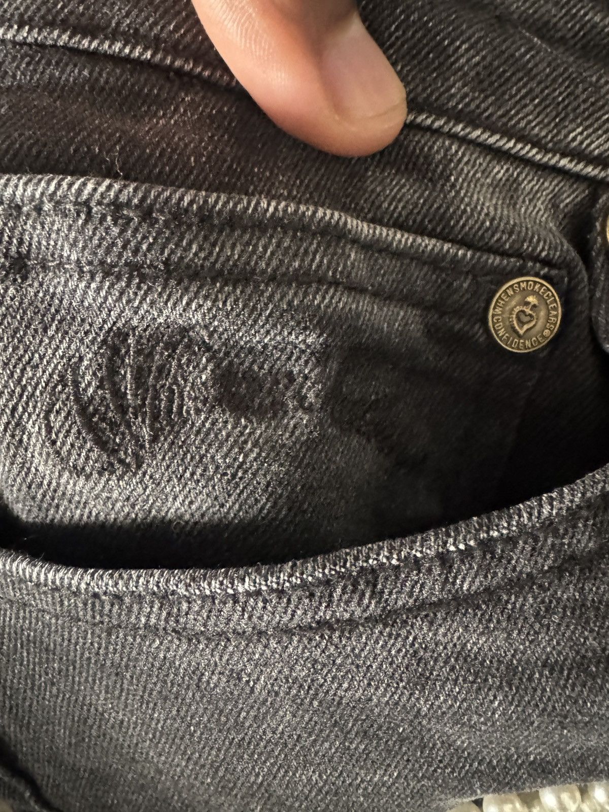 Whensmokeclears WHEN SMOKE CLEARS | PEARL DENIM BLACK | RED SZ 30 Size US 30 / EU 46 - 6 Thumbnail