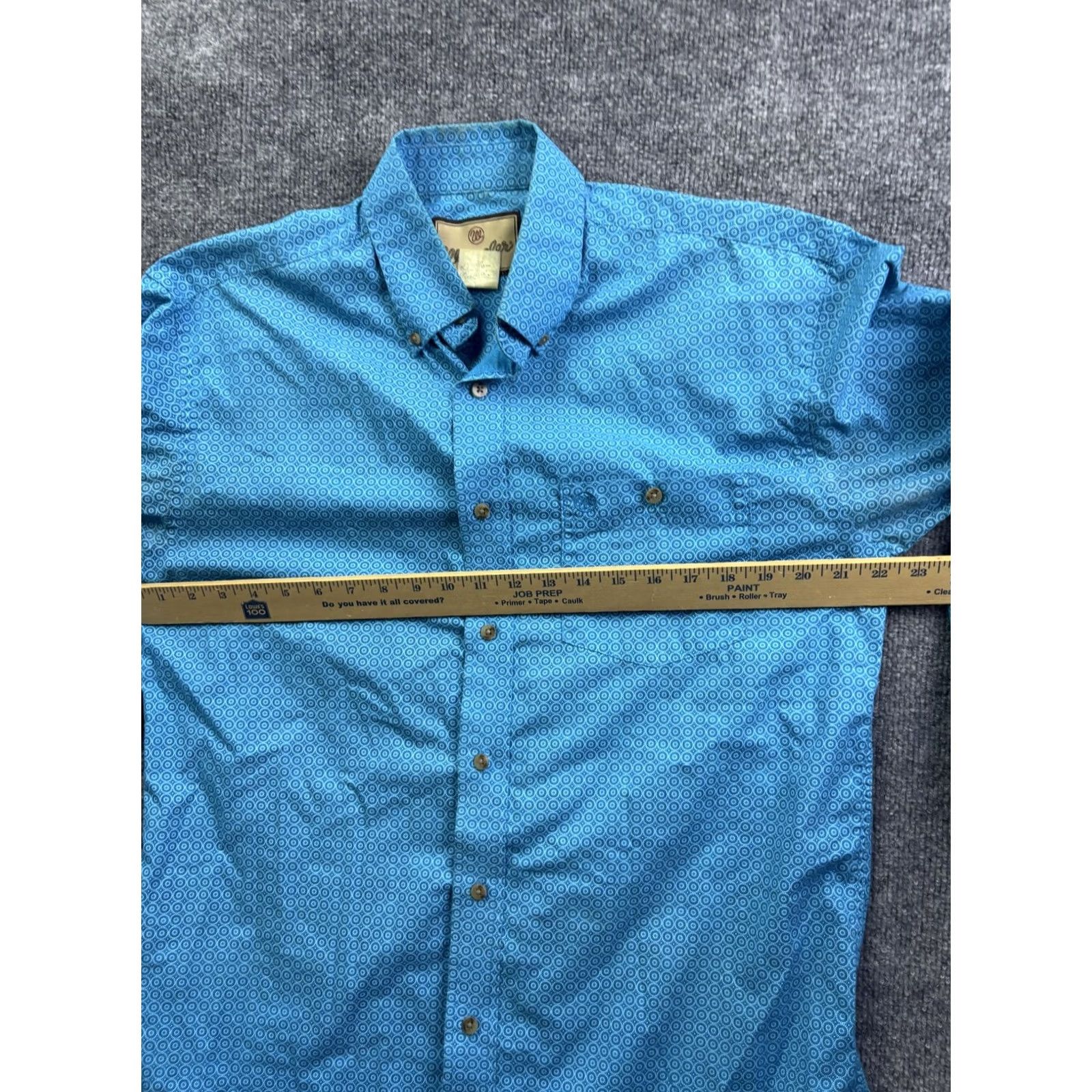 Wrangler Wrangler Shirt Mens Medium Blue Geometric Long Sleeve Snap Front Western Casual Size US M / EU 48-50 / 2 - 5 Thumbnail