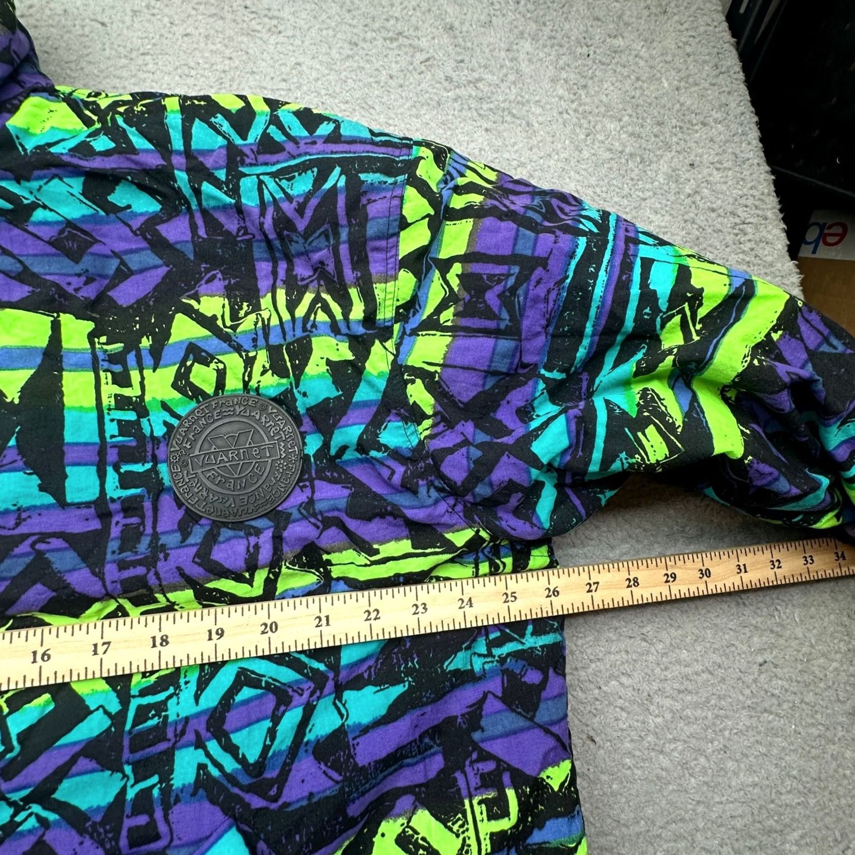 Vintage VINTAGE Vuarnet France Geometric Ski Jacket Mens S Green Purple 90s Full Zip Insulated Geometry Skiing Size US S / EU 44-46 / 1 - 4 Thumbnail