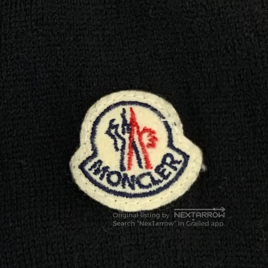 Moncler Moncler Black logo applique wool long-sleeve sweatshirt| Size US M / EU 48-50 / 2 - 5 Thumbnail