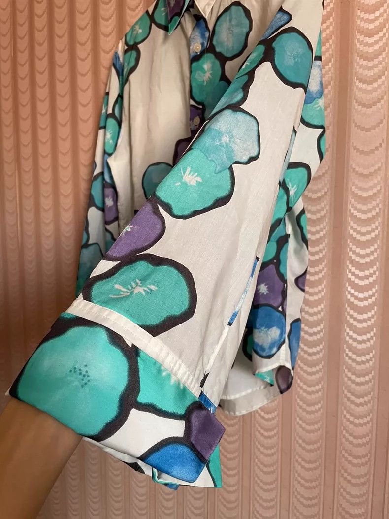 Y's Y's White printed show shirt with pointed collar shirt Size US M / EU 48-50 / 2 - 5 Thumbnail