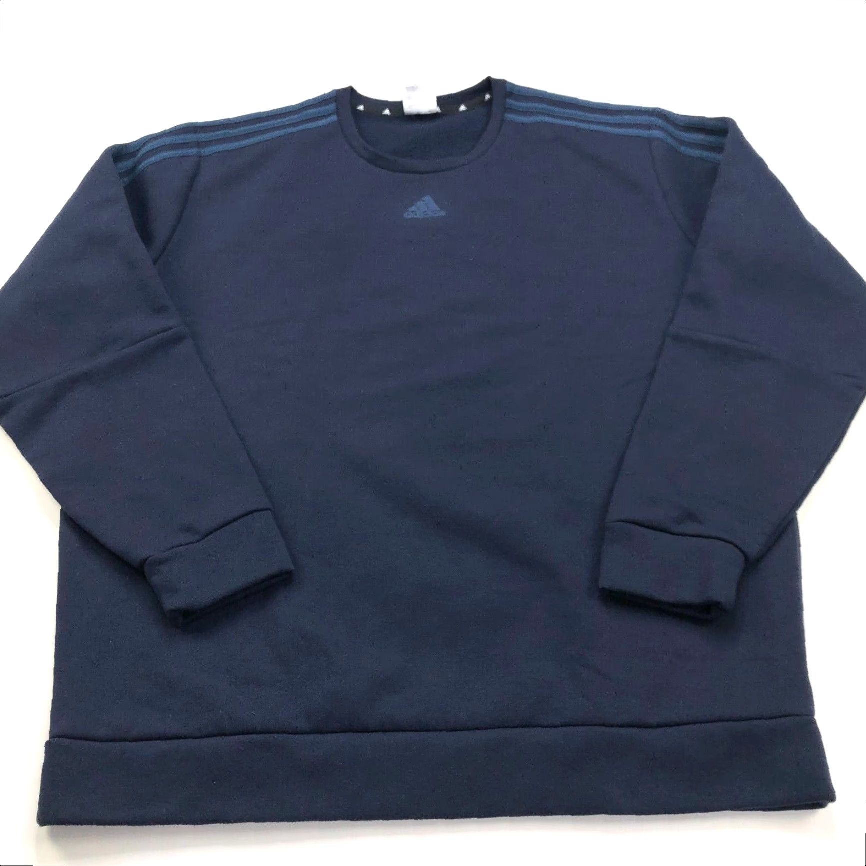 Adidas Adidas Pullover Sweatshirt XL Navy Blue 3 Stripe Mens Crew Neck Knit 1/4 Zip Sweater Size US XL / EU 56 / 4 - 2 Thumbnail