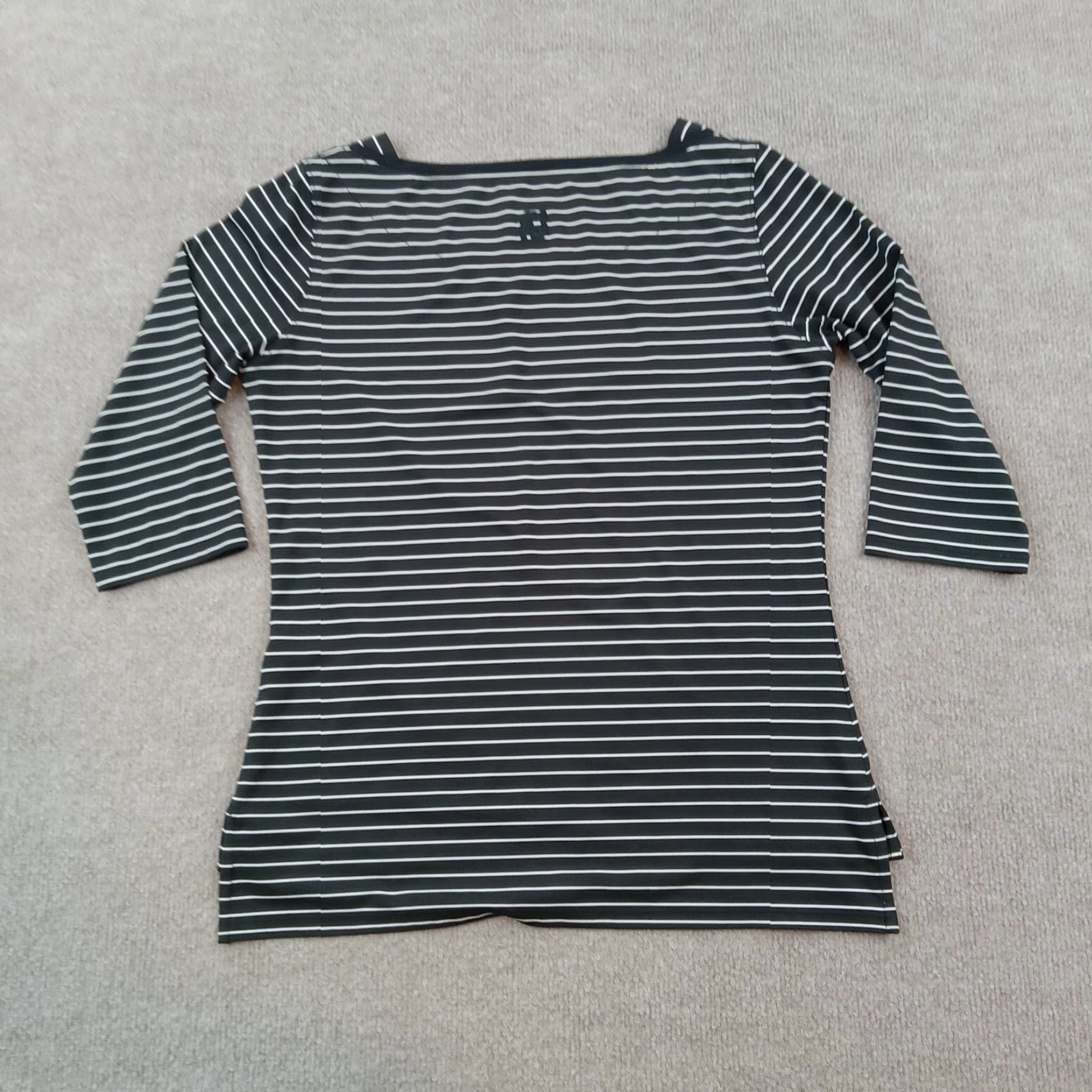 Footjoy FootJoy Shirt Womens XS Black White Striped Short Sleeve Fitted Stretch Golf Size XS / US 0-2 / IT 36-38 - 7 Thumbnail