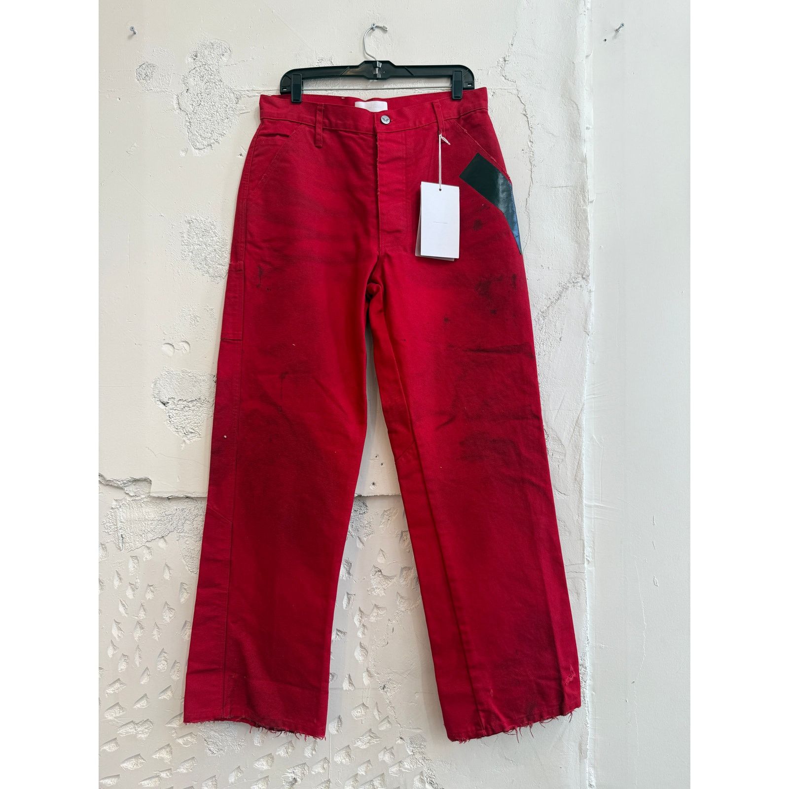 Alexander Digenova Distressed Tape Wide Leg Pants
