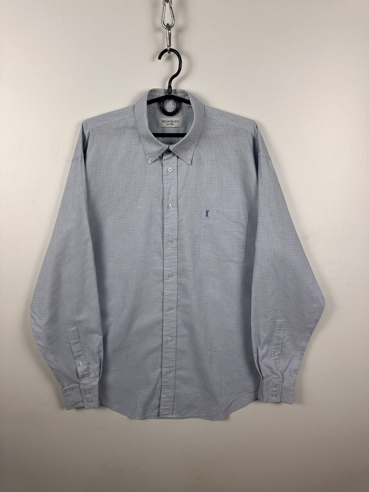 Yves Saint Laurent Yves Saint Laurent Check Shirt Button Down Blue Size 42 Size US XL / EU 56 / 4 - 1 Thumbnail