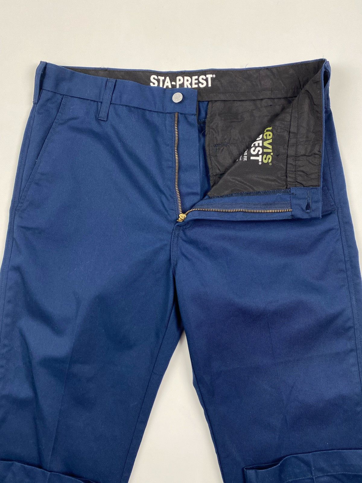 Levi's Levi’s Sta-Prest Navy Blue Regular Tapered Pants Size US 34 / EU 50 - 6 Thumbnail