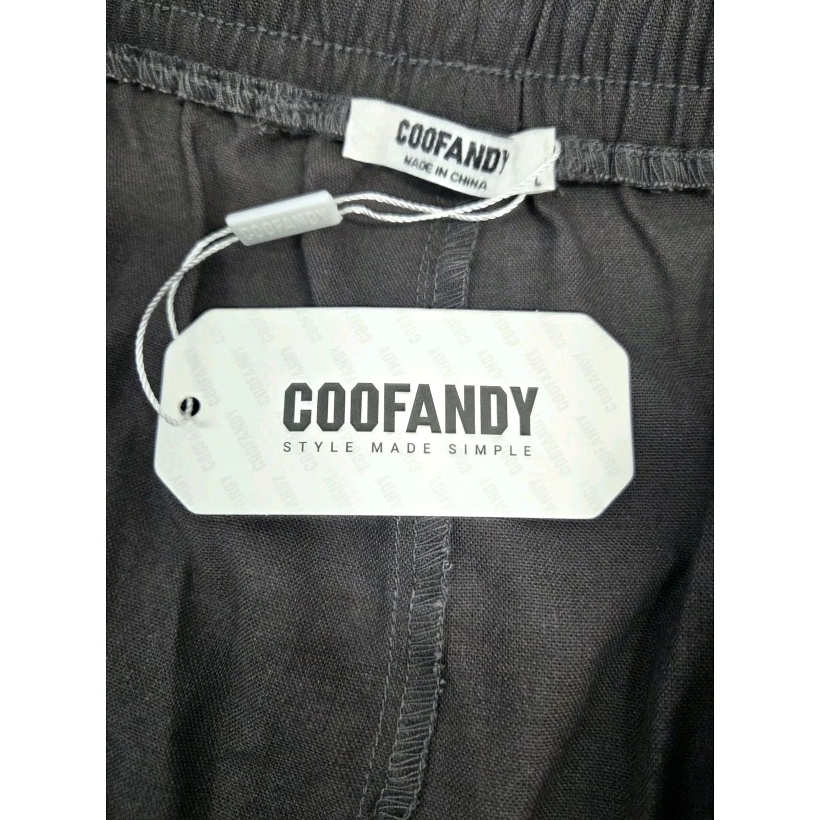 Vintage COOFANDY Mens Brown Casual Beach Shorts Drawstring Pockets Linen L #8789 Size US 33 - 7 Thumbnail