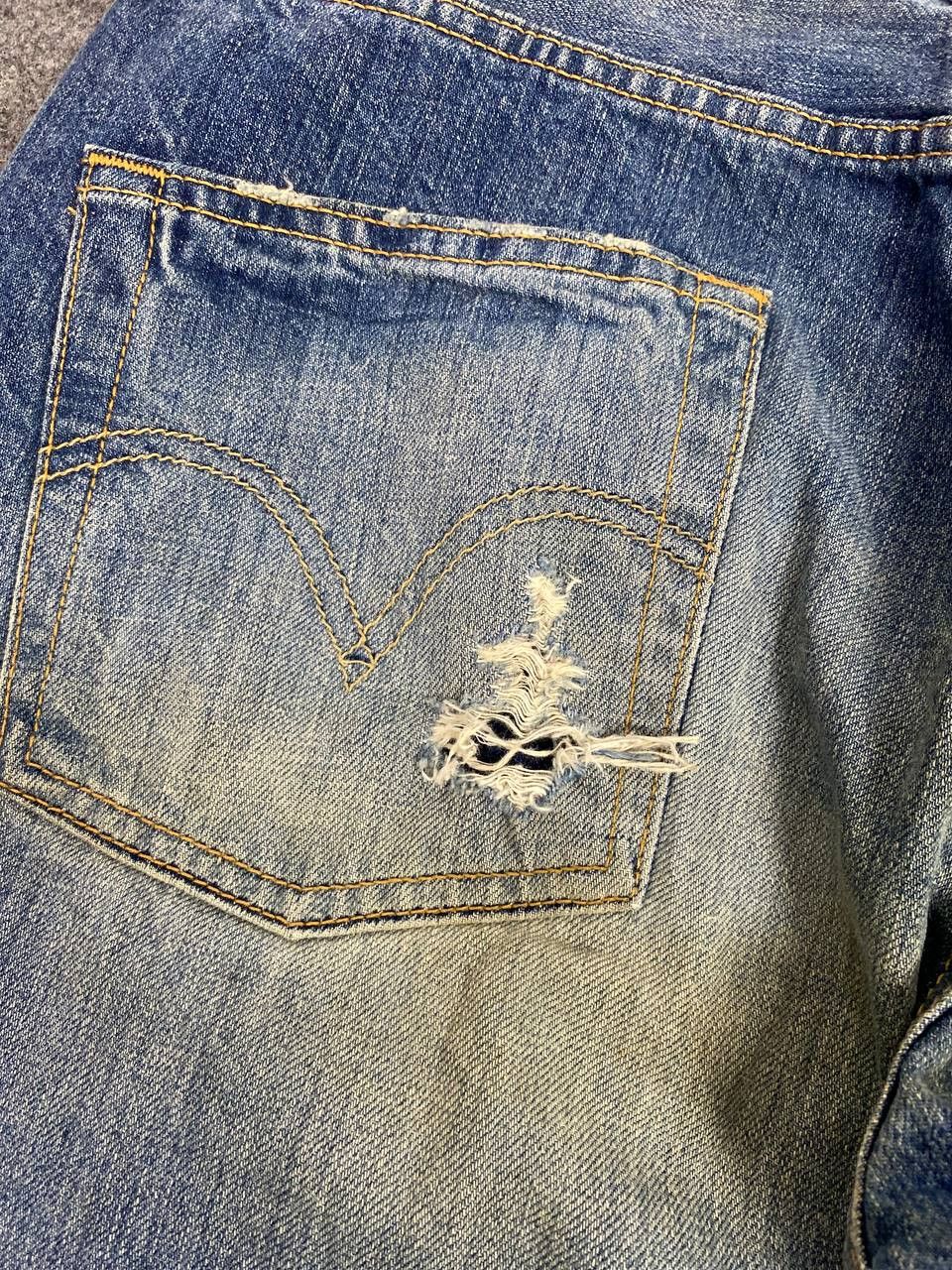 Levi's vintage 90s levis 501 distressed denim nice design Size US 31 - 4 Thumbnail
