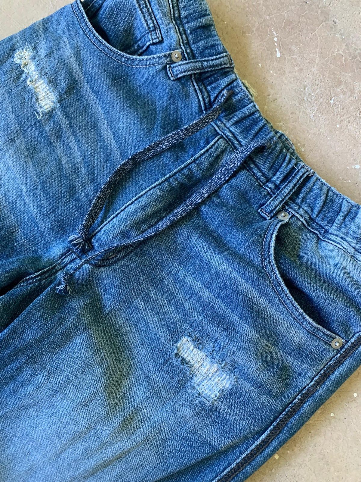 MOUSSY AZUL by Moussy Distressed Drawstring Denim Size US 28 / EU 44 - 6 Thumbnail
