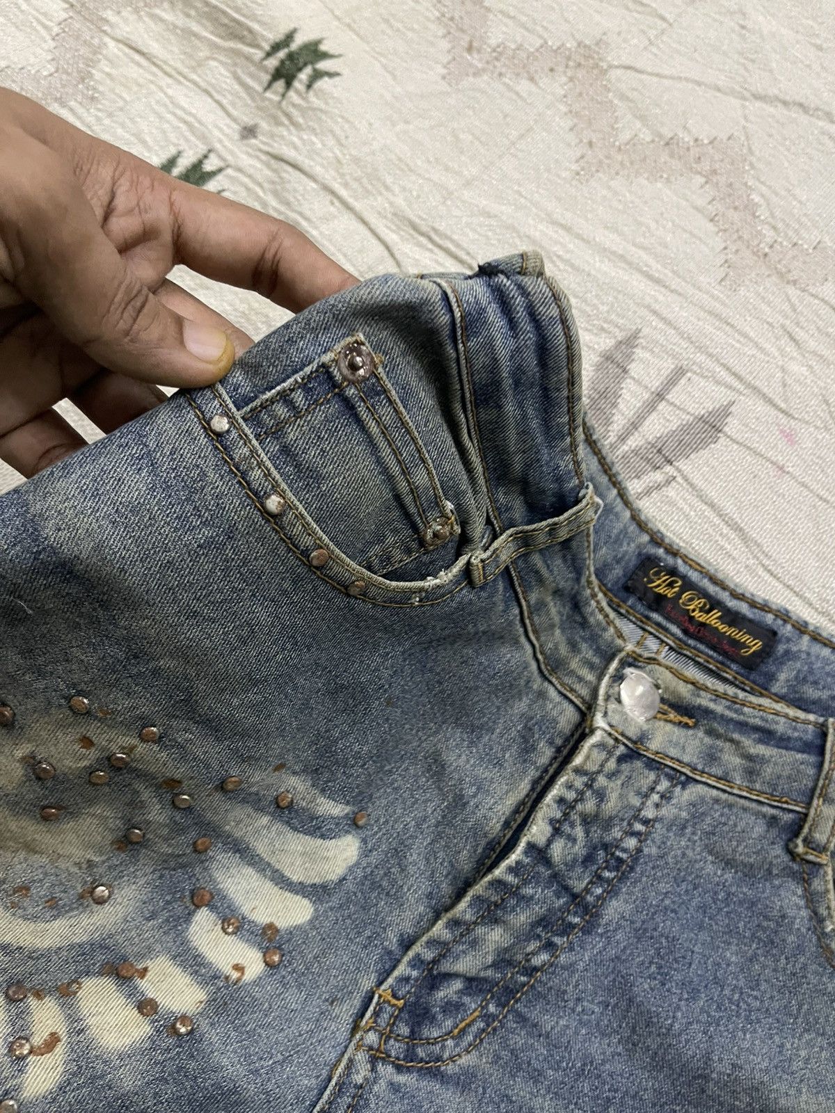 If Six Was Nine 2000s HOT BALLOONING FLARE DISTRESSED JEANS RARE DESIGN Size 26" / US 2 / IT 38 - 10 Thumbnail