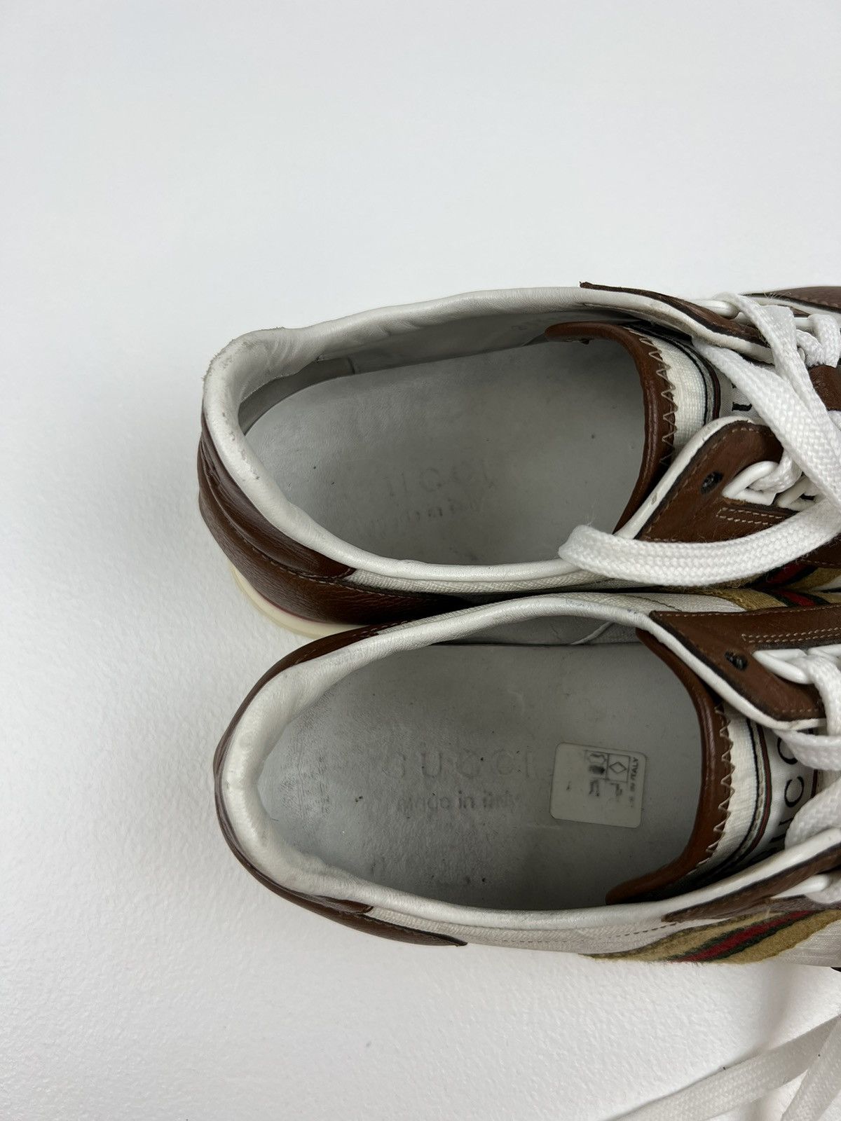 Gucci GUCCI Sneakers Low Top Shoes GG Monogram Web Stripe White Size US 7.5 / EU 40-41 - 15 Thumbnail