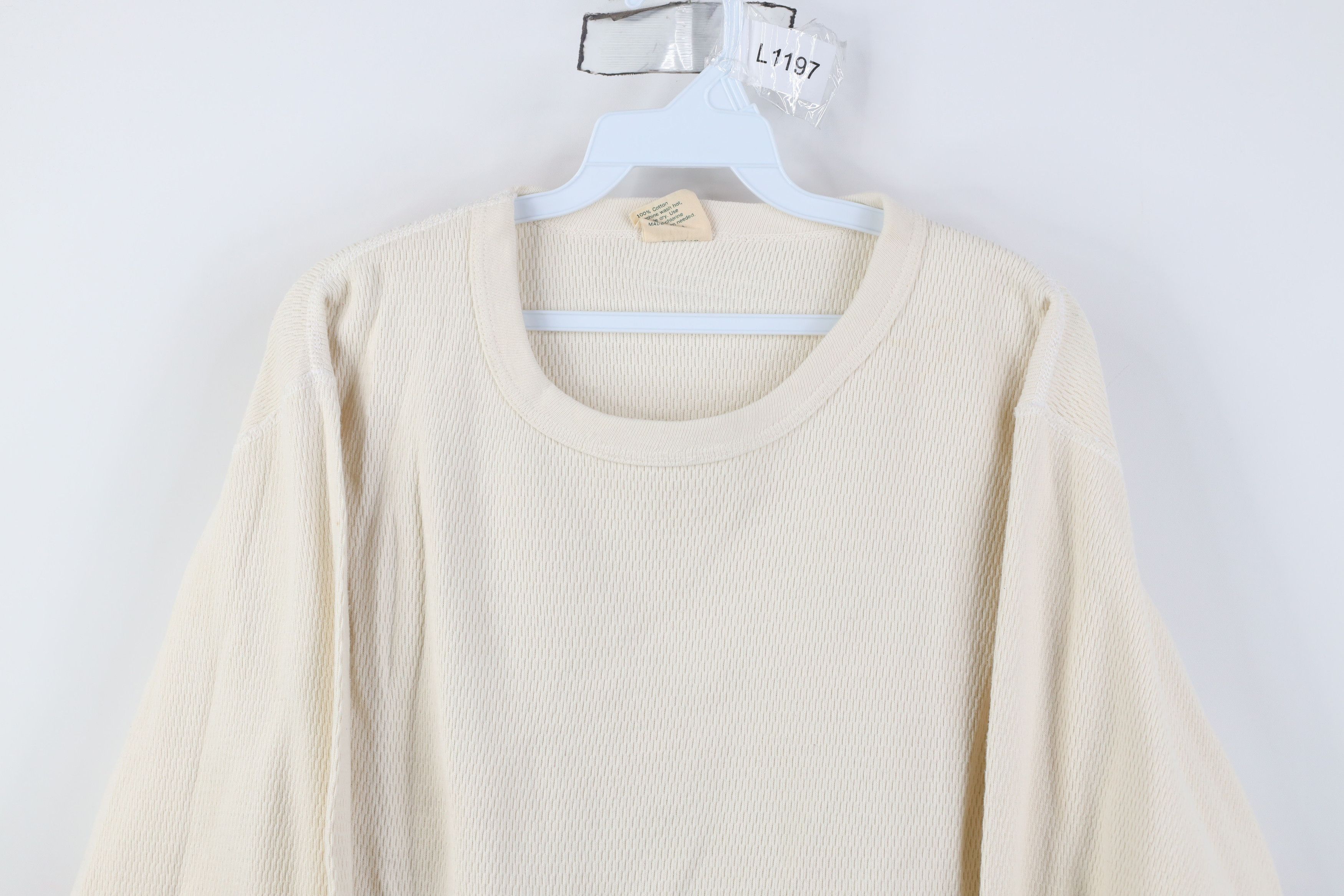 Vintage Vintage 70s Streetwear Waffle Knit Long Sleeve T-Shirt USA Size US XL / EU 56 / 4 - 2 Thumbnail