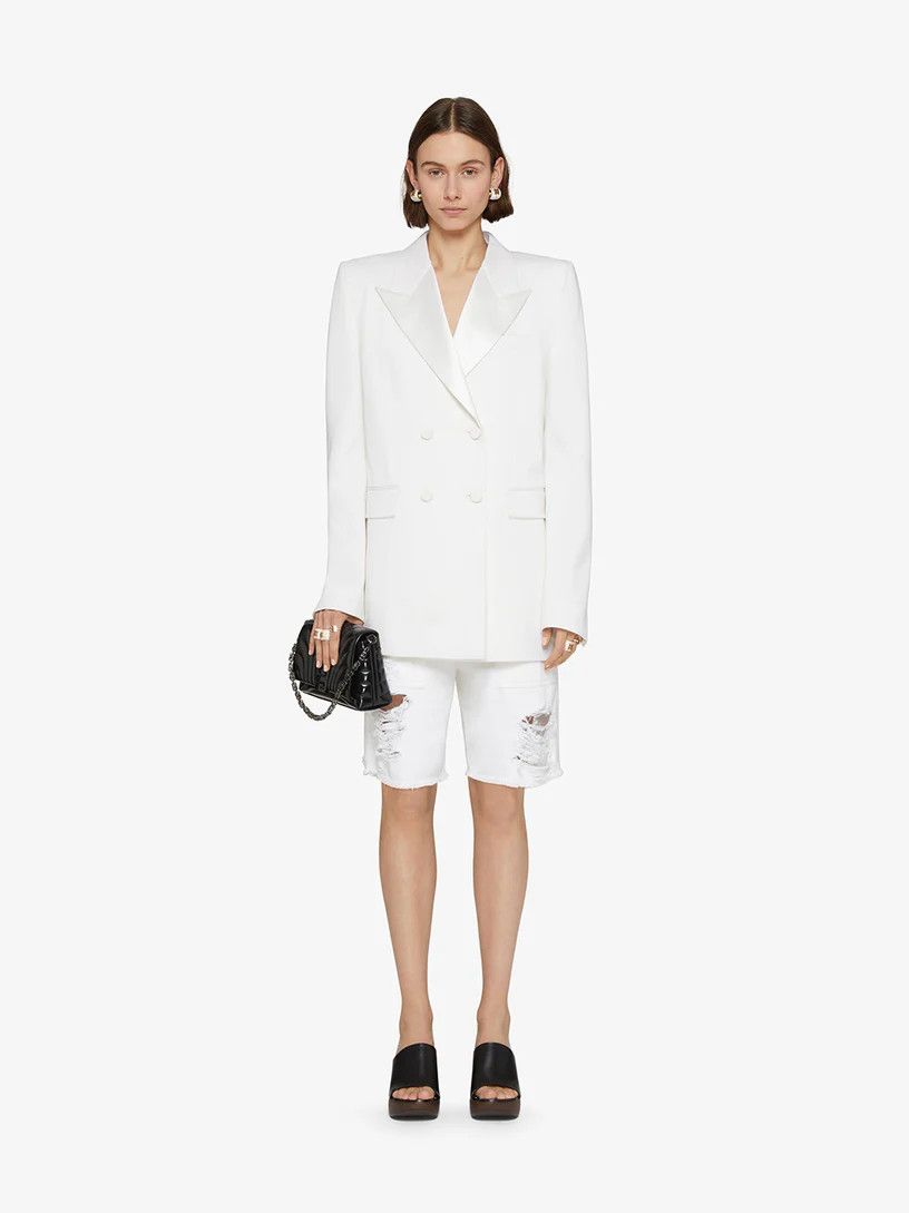 Givenchy o1w1db10325 Tuxedo Jacket in White Size S / US 4 / IT 40 - 2 Thumbnail