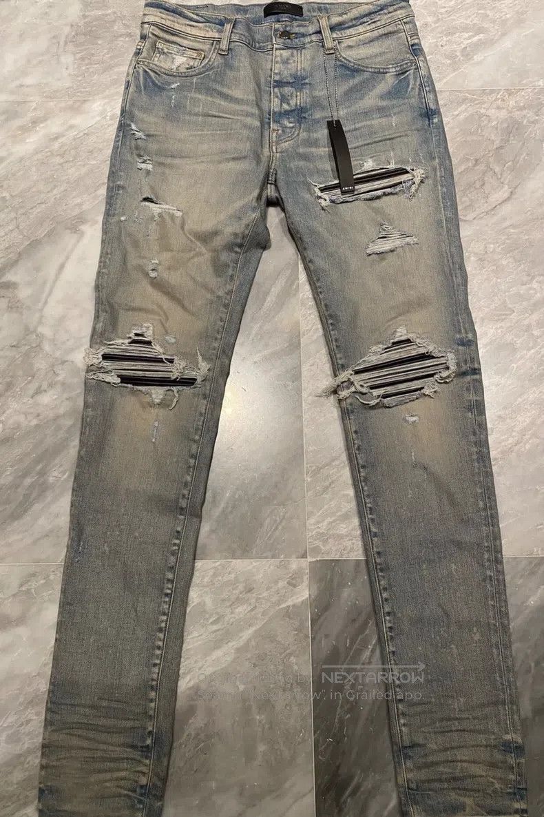 Amiri Amiri Yellow Mud Heavy Wash Denim Jeans Size US 32 / EU 48 - 1 Thumbnail